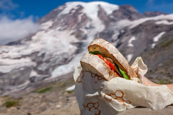You will definitely have the best lunch while sitting with the masses at Panorama Point, Mt. Rainier National Park (insider tip, pass up the official viewpoint and keep going to the height of the High Skyline Trail. The views are even better and it is sometimes a little less crowded).