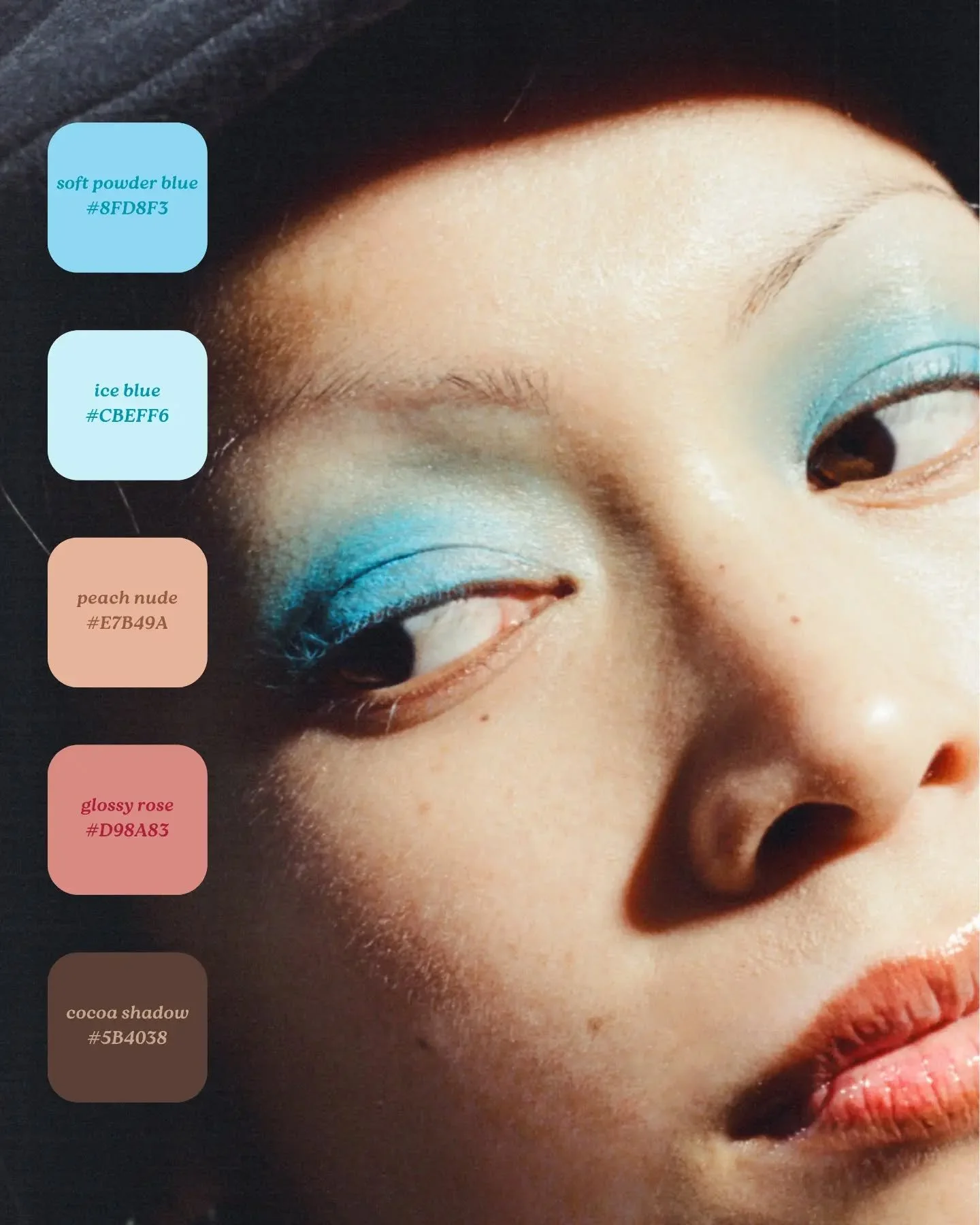 A fresh take on a 90s beauty favourite, ice blue 🧊❄️ Reimagined through a modern editorial lens. 
Hair + Makeup Artist @vanessacollins 

#theglamroombyreload