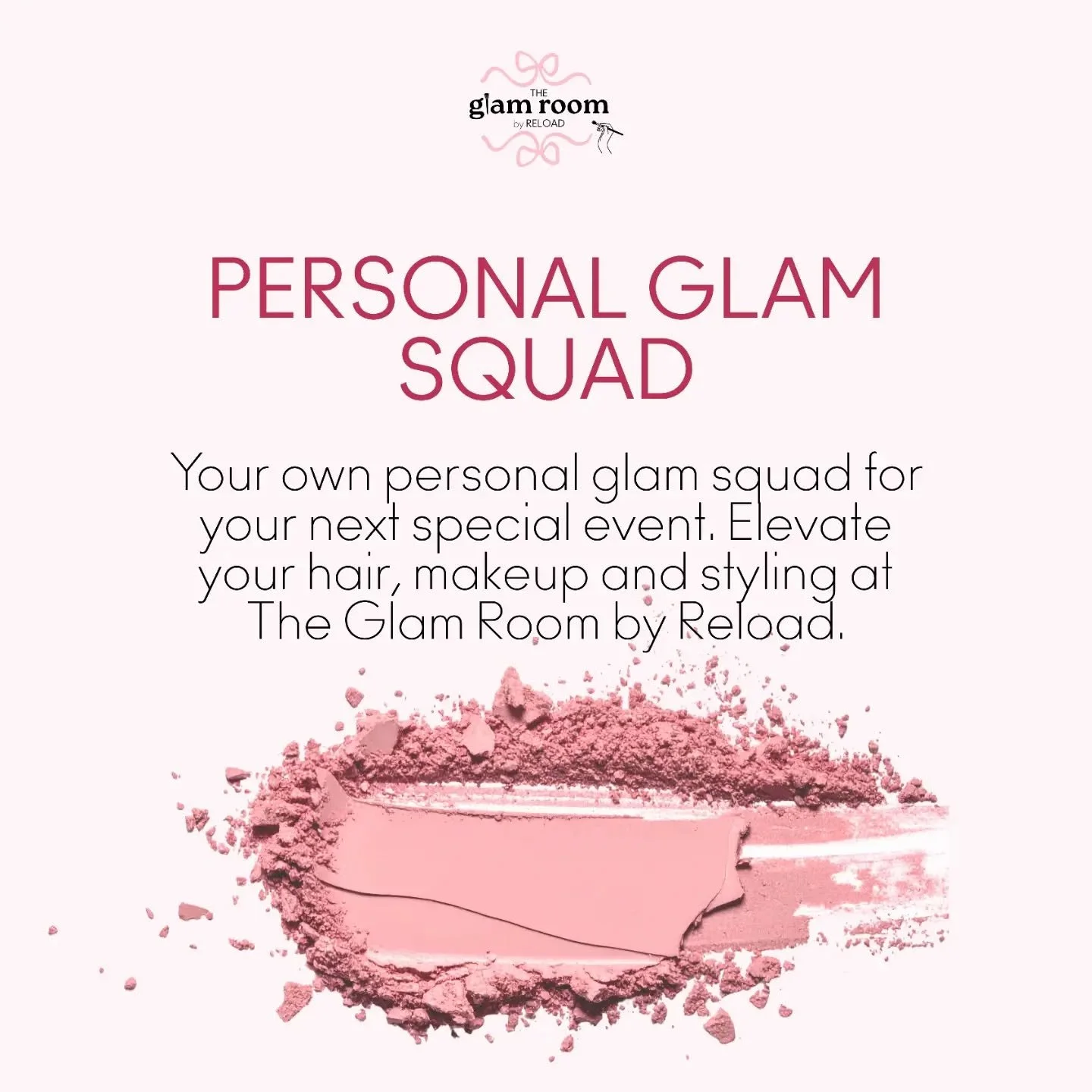PERSONAL GLAM SQUAD 💋

Leave it to the pros. Hair, makeup + styling by industry professionals. 
Our Surry Hills studio brings beauty, fun and indulgence together in one place. Your glow up szn starts here 💫

DM us or email tgr@reloadagency.com to b