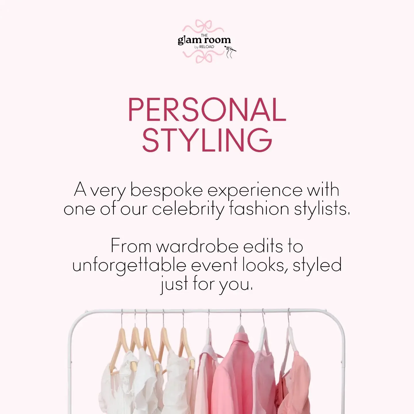 PERSONAL STYLING&nbsp;🛍️

Your wardrobe called... it's ready for an upgrade. 👗

Think wardrobe edits, personal shopping and event styling - all part of a bespoke experience with one of our celebrity fashion stylists, tailored entirely to you.

✨&nb