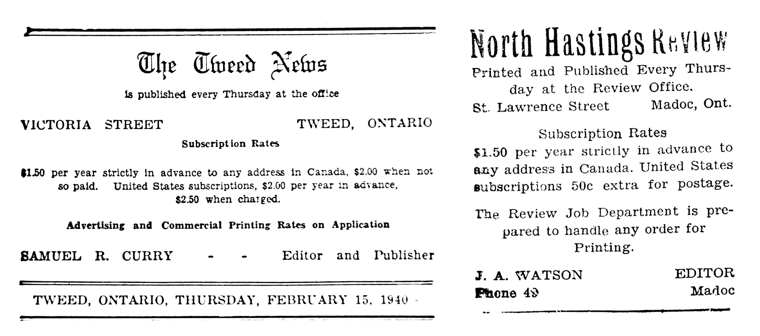 Clarke gathered his radio show material by scouring the pages of over 200 community newspapers that were mailed to him on a weekly basis. Photos courtesy The Tweed News