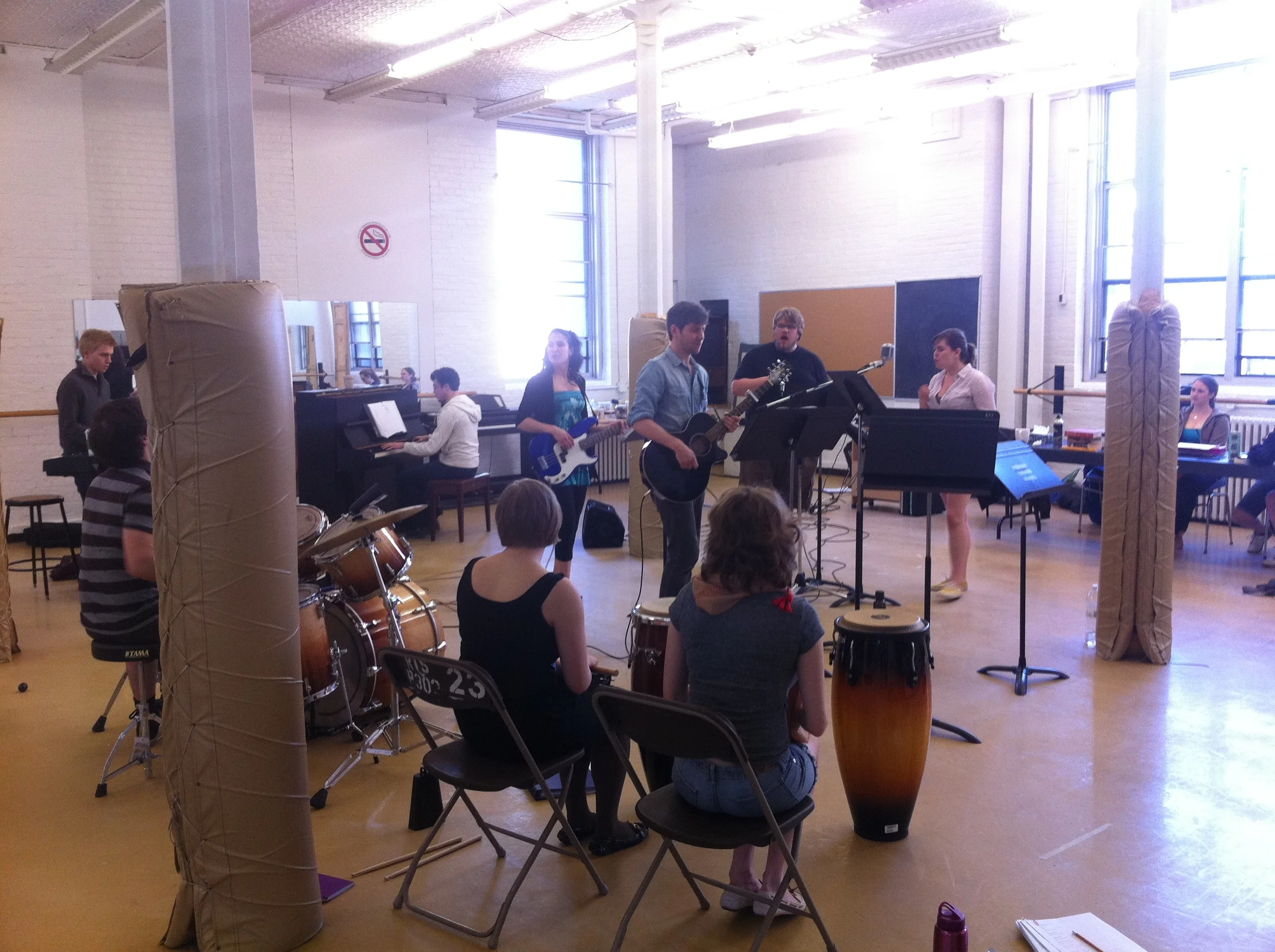 In rehearsals for ‘Aleck Bell’ in Toronto, one of a variety of successful productions written by the Tweed & Co. crew.