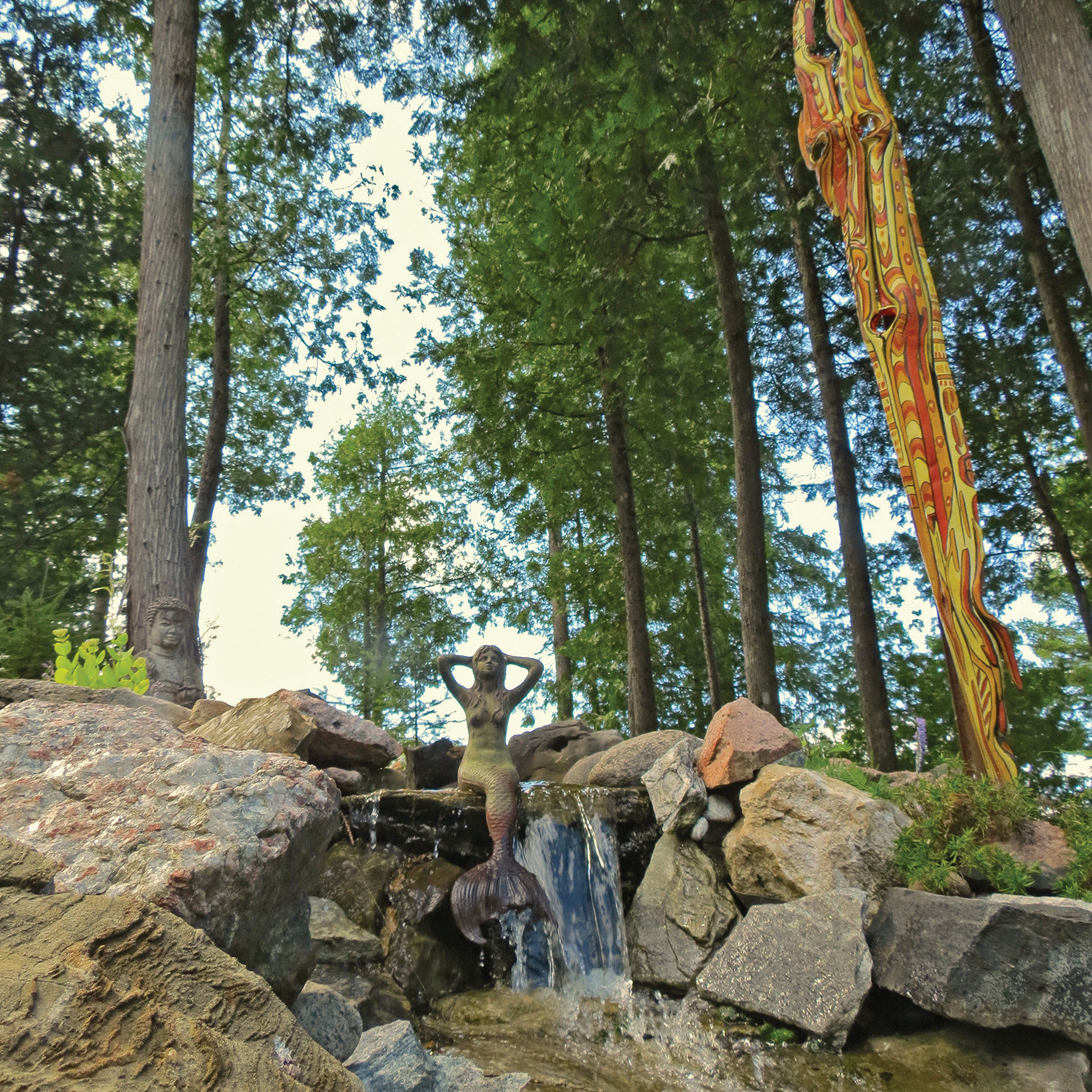 Monteith’s garden set atop the cliffs of Lavallee Lake is a vibrant collage of hostas, daffodils, phlox and orchids, carved out of the Canadian Shield wilderness.