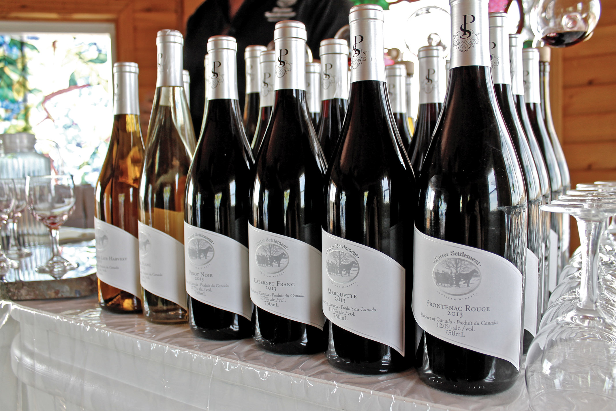 Potter Settlement currently offers six varieties of artisan wine: Frontenac Rouge, Marquette, Cabernet Franc, Pinot Noir, Vidal Blanc, and Frontenac Gris Late Harvest.&nbsp;Bottles are priced affordably at just $20, except for the Pinot Noir which i…