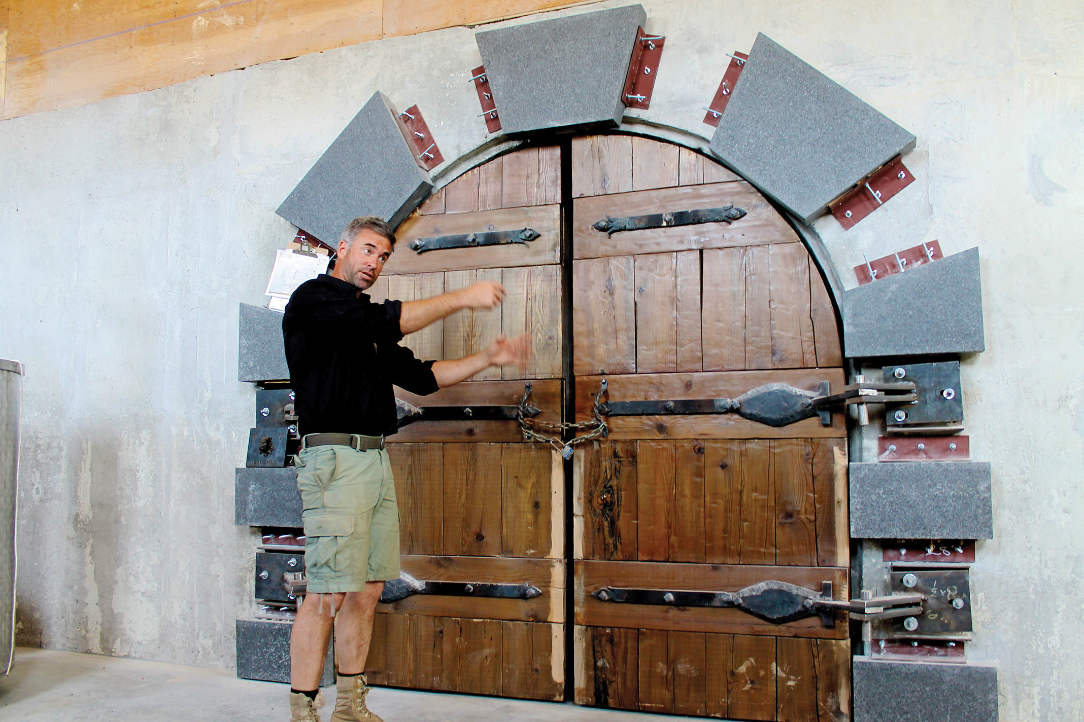 During tours, winery owner Sandor Johnson explains the art of wine making and what makes his thermal mass 'wine cave' so unique. &nbsp;Photo by Michelle Annette Tremblay
