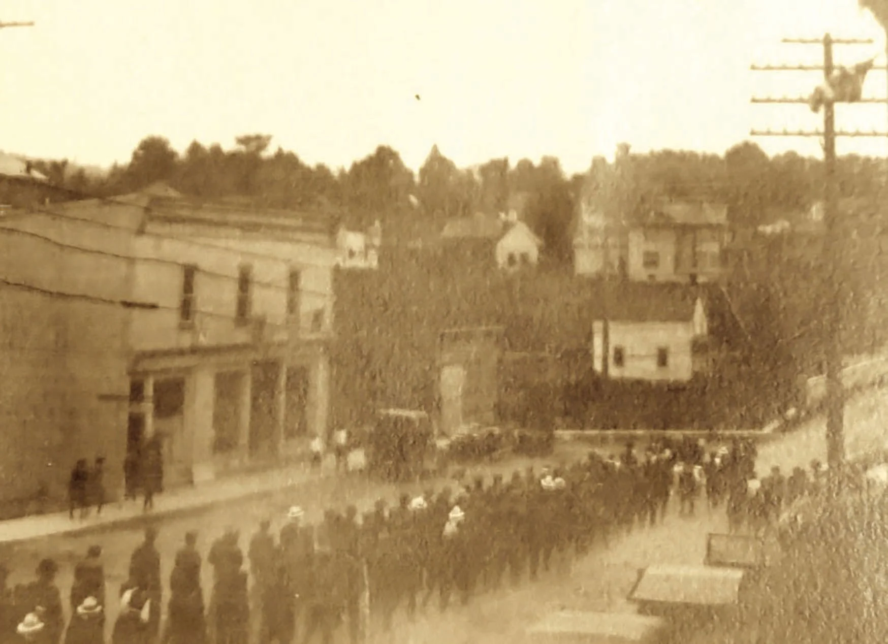 As early as 1915, it was not uncommon for recruiting teams from the armed forces to visit Bancroft where young men from lumber camps would enlist. Some were trained in the use of a .577 Snider Enfield breed-loading rifle that used a lethal exploding bullet, now banned in modern conflict. Photo courtesy the North Hastings Heritage Museum