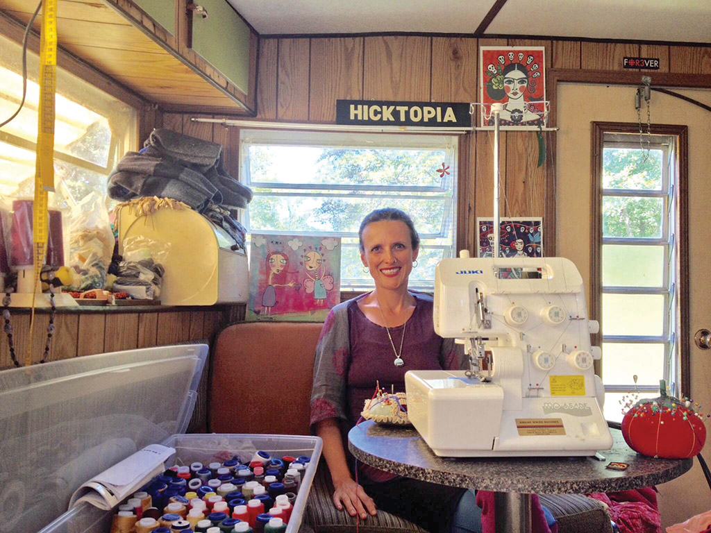 Miriam Hookings’ emphasis on using repurposed materials has helped her create a unique fashion line while at the same time promoting care for our environment. Photo by Sarah Vance
