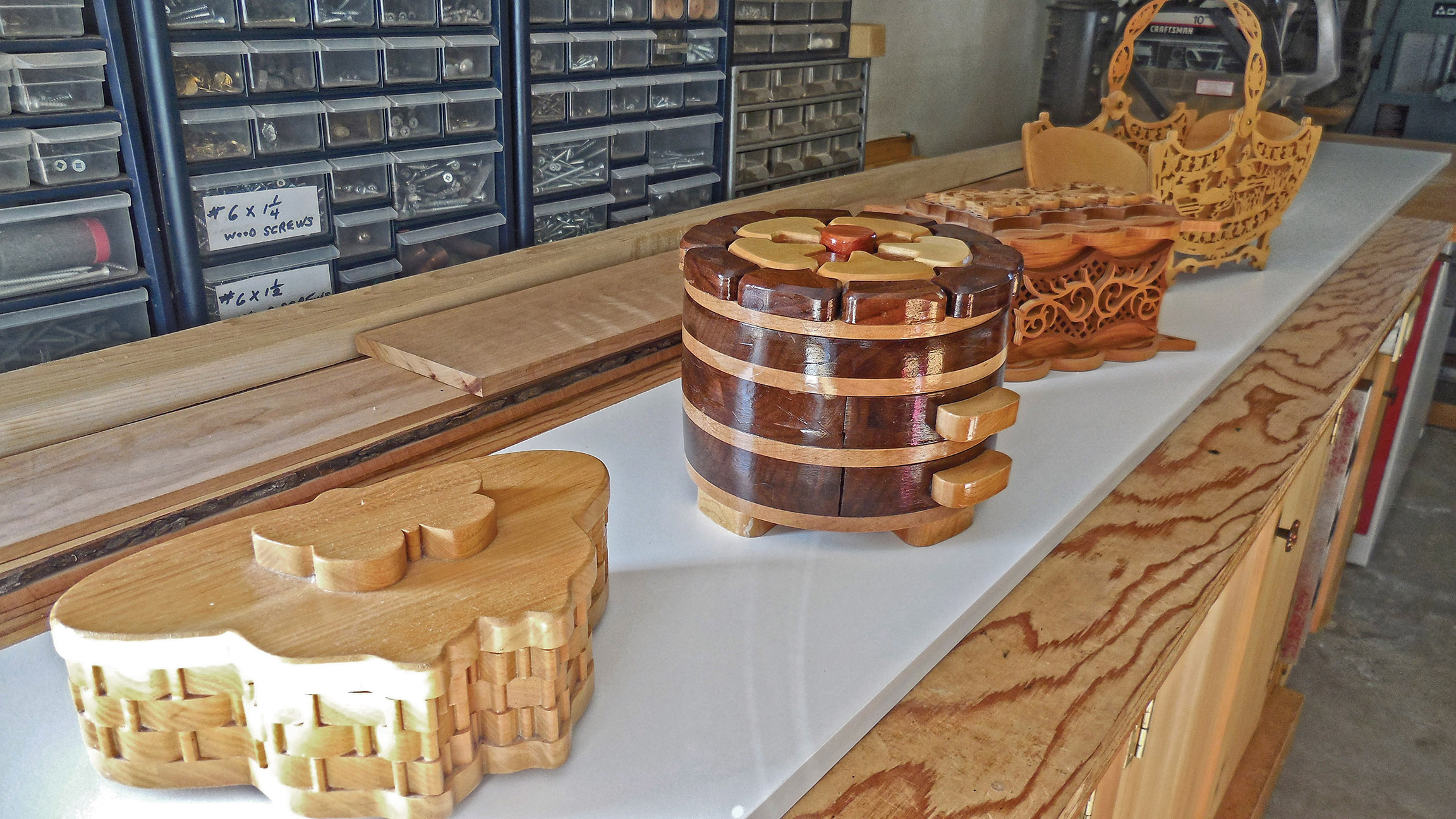 Finch’s earliest projects consisted of smaller items, such as jewellery boxes and baskets.