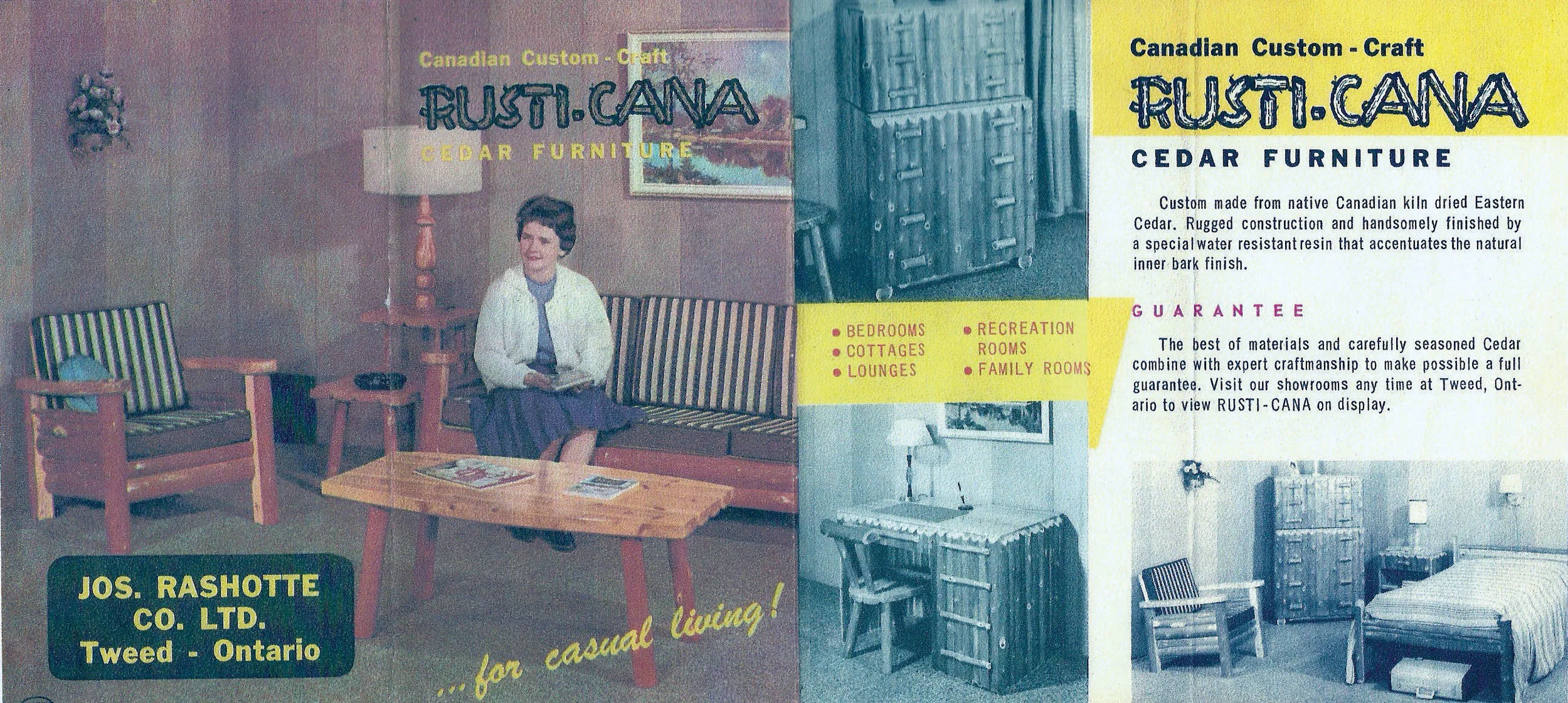 Various colour images from surviving catalogues rekindle memories of the Rusti-Cana line of cedar furniture that was for many years immensely popular with homeowners and cottagers. Photo courtesy Chris Rashotte (Rashotte Home Building Centre)