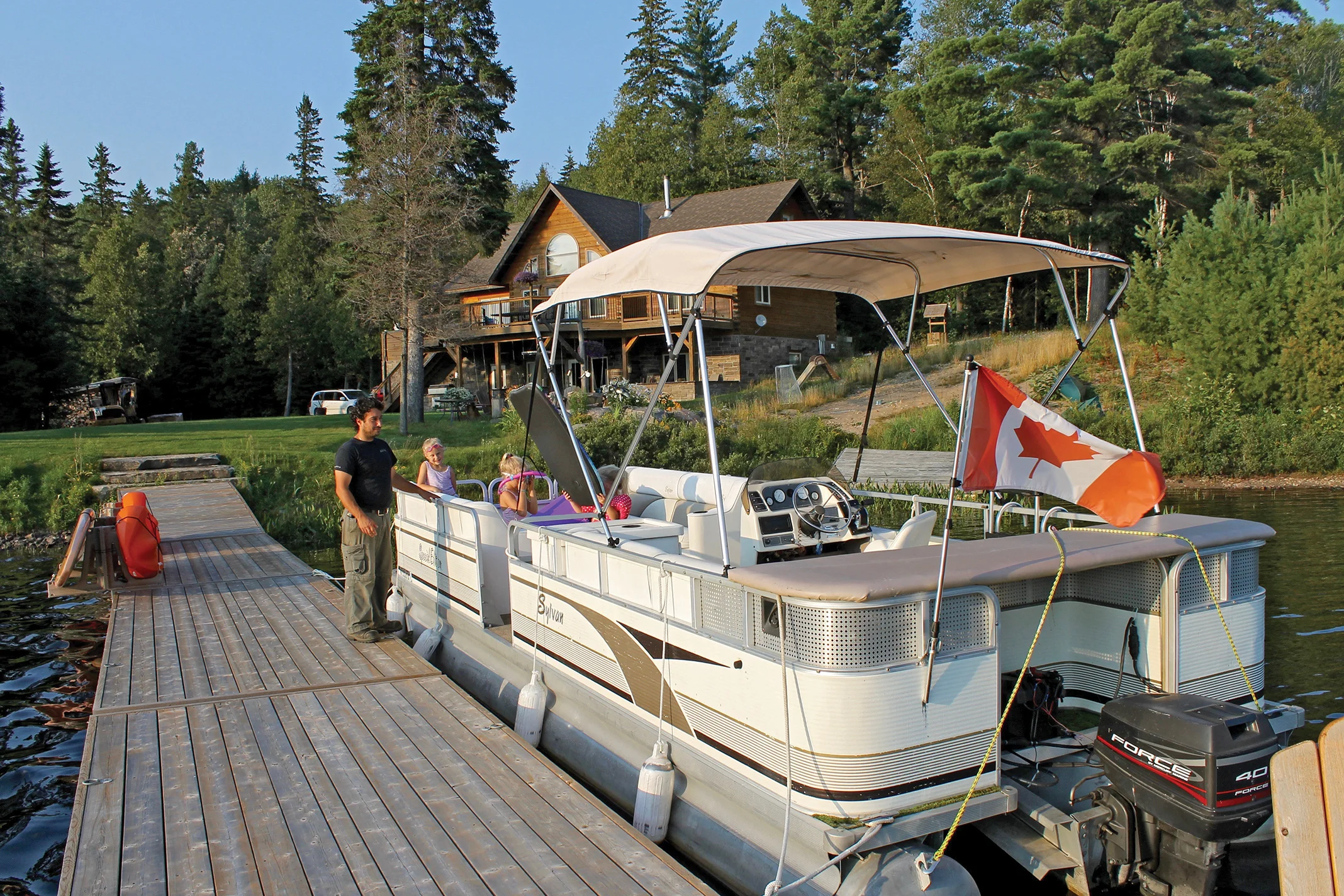 Gallo’s pontoon boat is ideal for solar power thanks to its size, which allows battery packs to be stored out of sight while still accommodating about a dozen people.