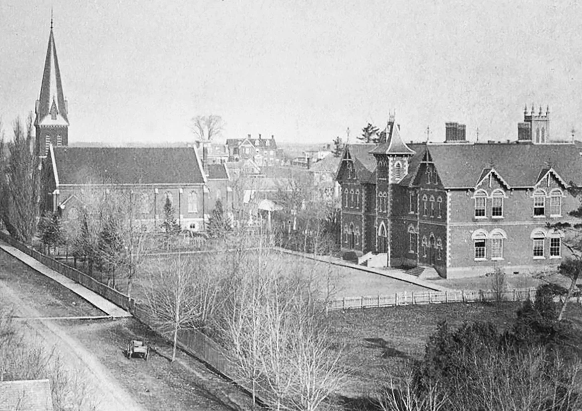 This view captures the original Belleville High School, which has since been demolished. Photo courtesy Jim Kammer.