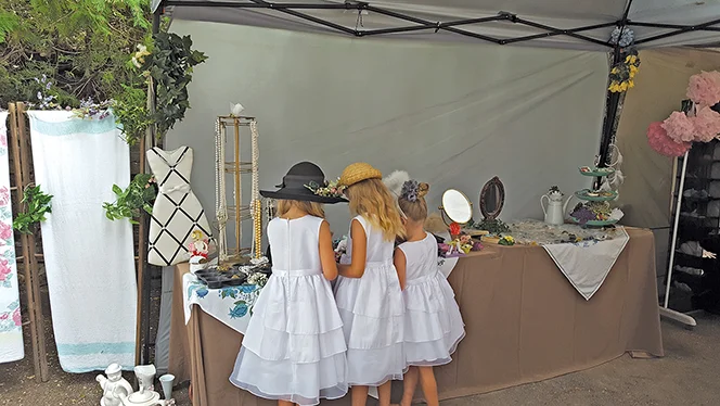 “3 Little Girls” eyeing the jewellery selection in the “Shoppe”. Photo courtesy Lorraine Gibson-Alcock