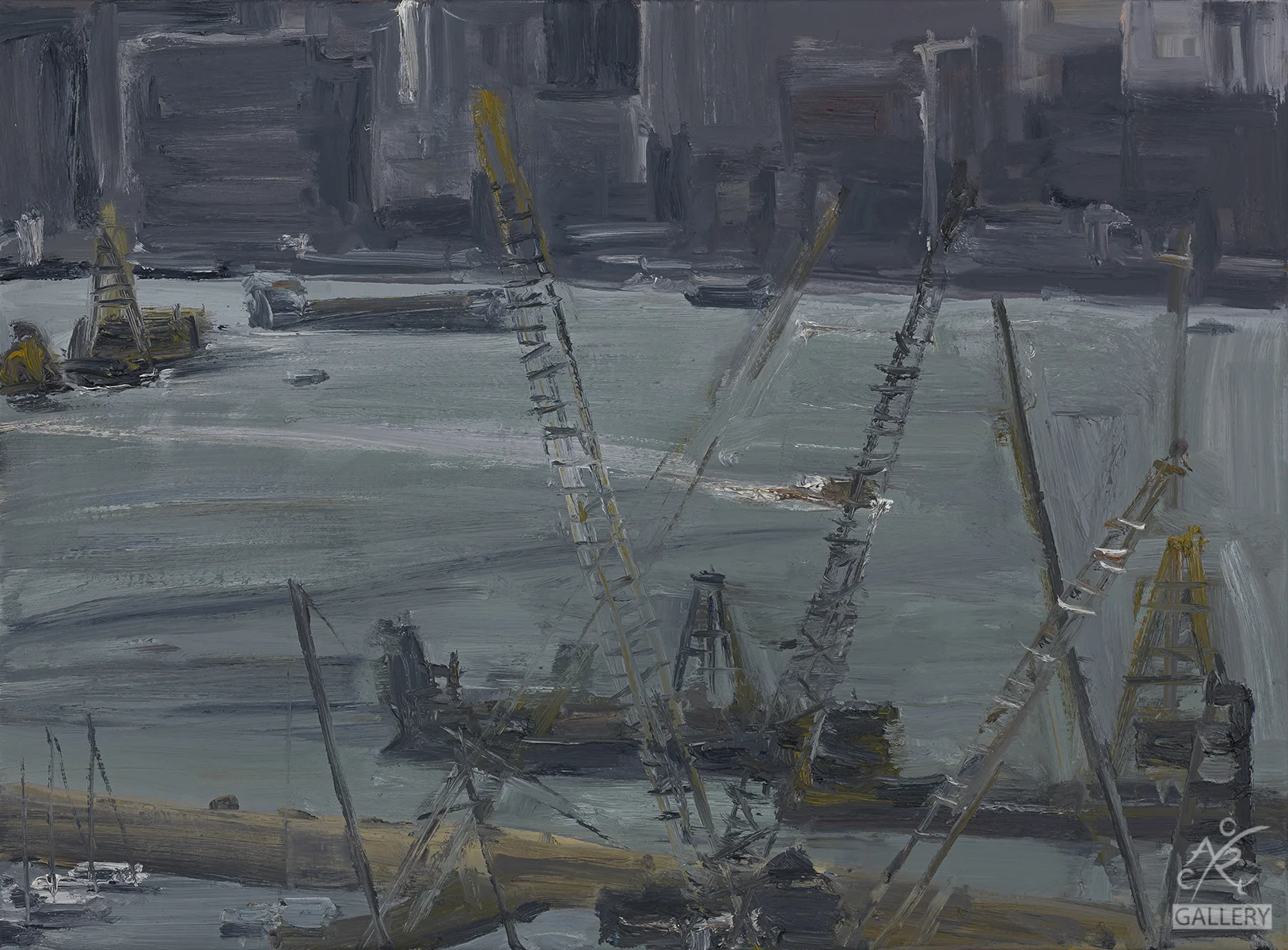Causeway Bay with Barges