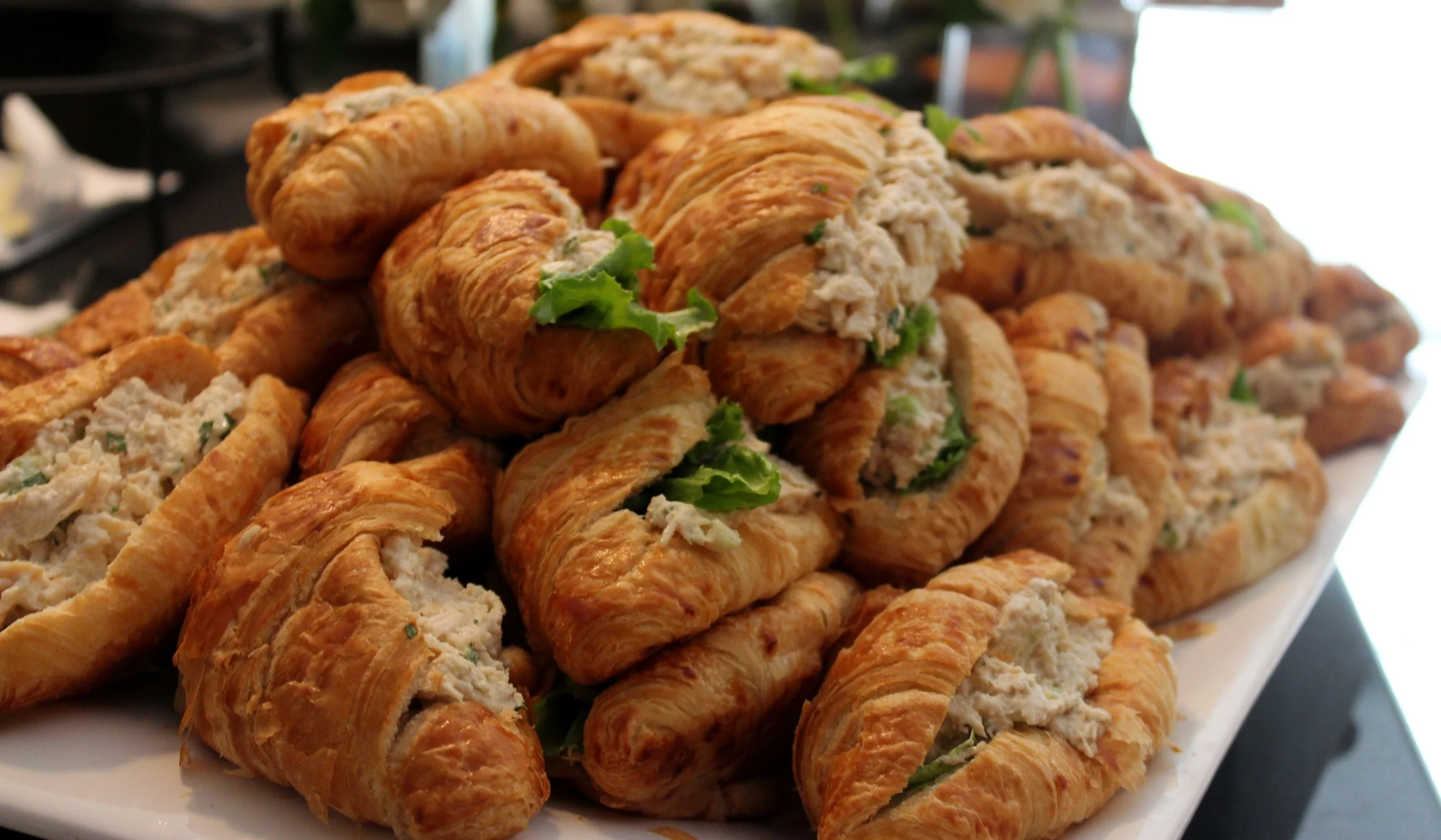 Chicken or Tuna salad on croissant rolls
