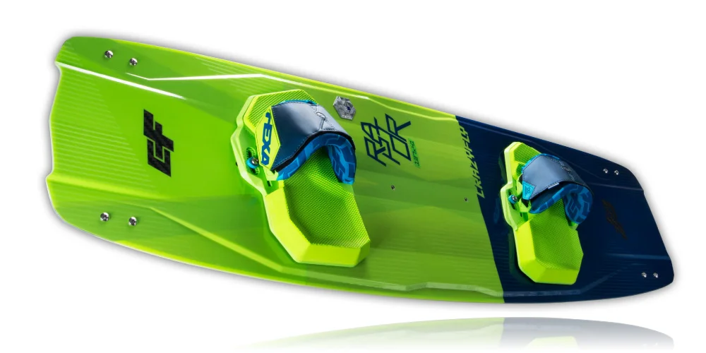 After eleven years of proven performance, the legend in our range continues to impress and wears a crown of our best selling board. The Raptor is a freeride freestyle high performance board for intermediate to advanced rider level, it will bring never before experienced ride feelings. Thanks to a Multi Channel bottom shape and V tips, the Raptor has the perfect balance between speed and grip. The Step Cap deck technology allows for thinner rails for ultimate edging and amazing upwind. CrazyFly exclusive and latest in tech, the Nano Glide Skin on the bottom of the board helps the board track and go upwind better thanks to its micro channels. The Nano Glide skin foil has better gliding properties and generates speed quicker, plus it is more resistant to scratches. The top of the board has a brand new matt overprint for that eye catching premium look. Raptor’s construction layup combines multi axial fiberglass and brand new X carbon. This construction is a little bit softer than the previous Raptor boards, making it more comfortable. The X carbon provides for plenty of pop to pull off tricks. Light Up sidewalls are stronger and lighter than ever with an attractive color changing look. The Raptor works best with Hexa Bindings for unmatched comfort and board feel. The 2018 Raptor – experience future now.