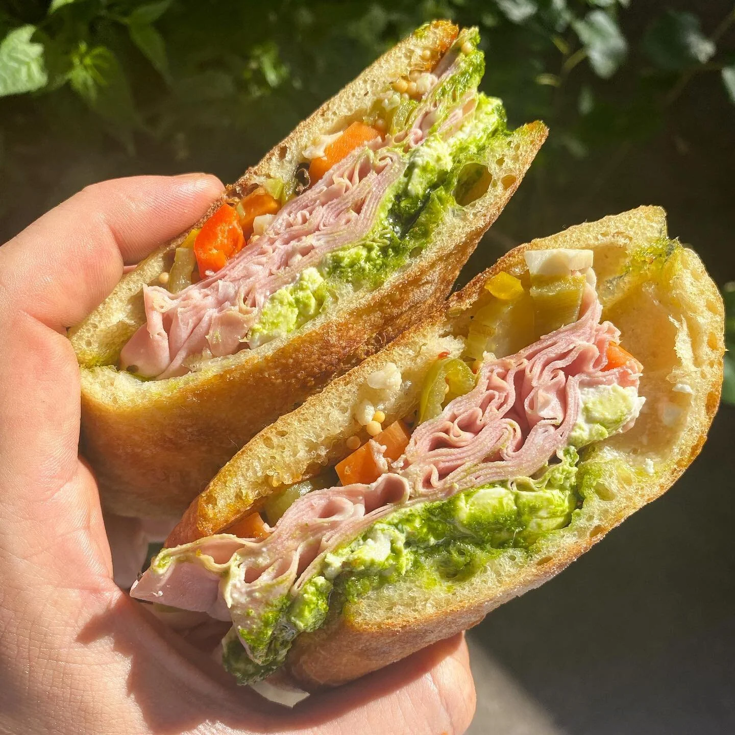 Mortadella sandwich with burrata, spicy giardiniera &amp; salsa verde

Coming to our brunch menu starting tomorrow. Join us from 9am-2pm 🌶