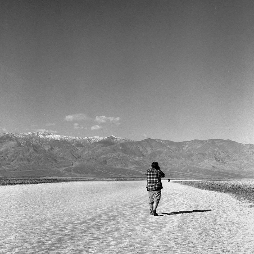 Cowboy Mustache owner and lead designer, Dave Matthies on location in Death Valley. Photo by Unscripted Photos