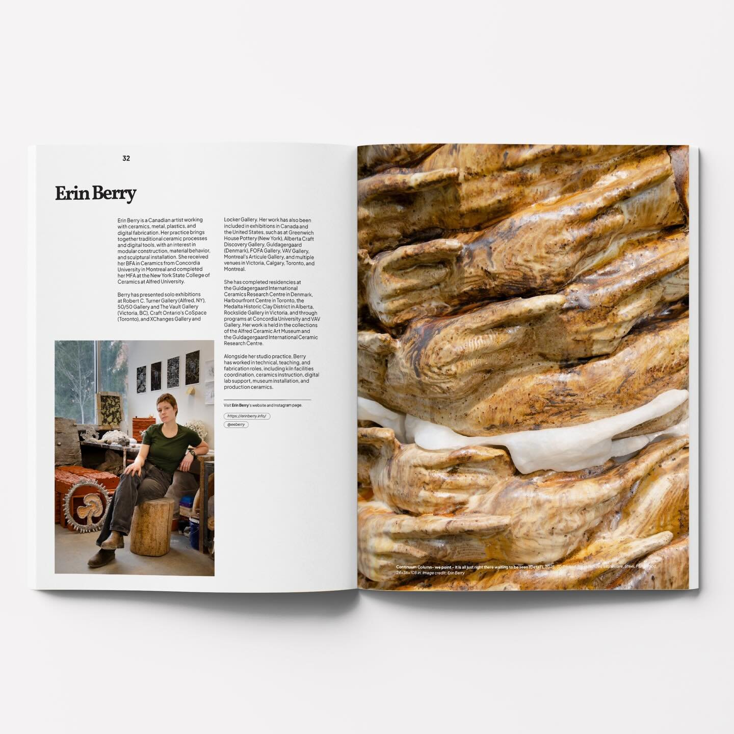I am very honoured to be featured in the 15-Year Anniversary issue of Ceramics Now Magazine. I feel very lucky to be featured along with so many amazing artist from around the world! 

Thank you so much the Editor-in -Chief Vasi H&icirc;rdo and every