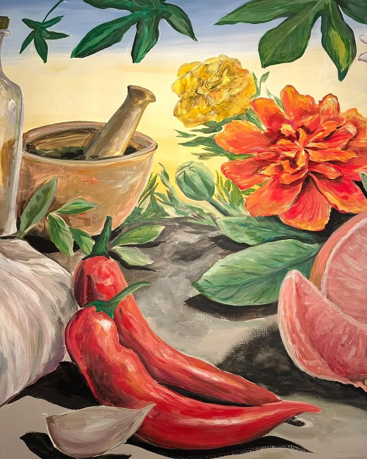 Paint night at Sula and here is our inspiration to spice up this summer! I painted these chilli in 2023 at Arike restaurant. Peppers 🌶️ also make me think of my dad who was an avid gardener, I&rsquo;ll always remember his greenhouse and the variety 