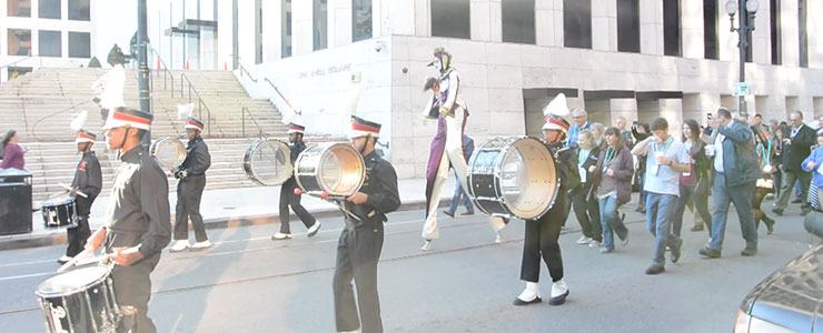 ... we were led by a marching band through the streets of New Orleans. 