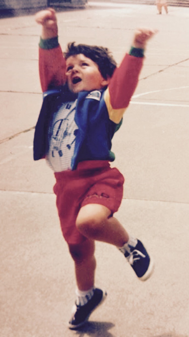 The author, jumping. 
