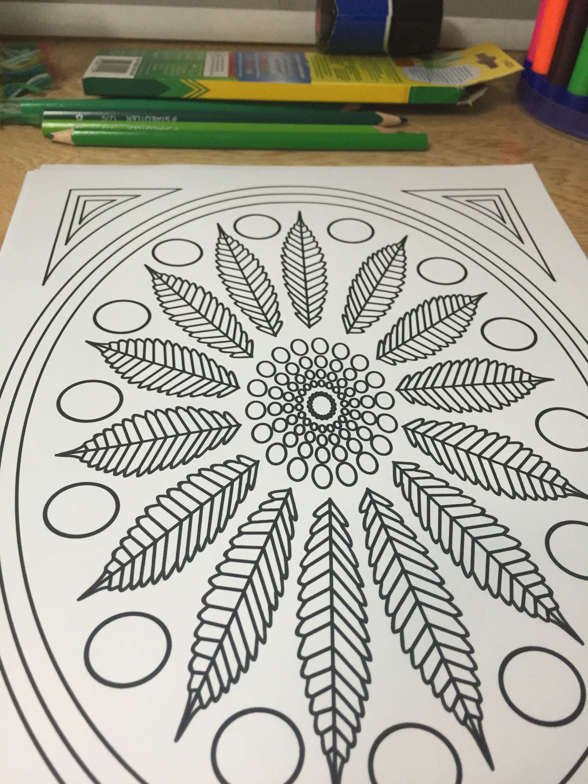 Marijuana Leaf Coloring Page