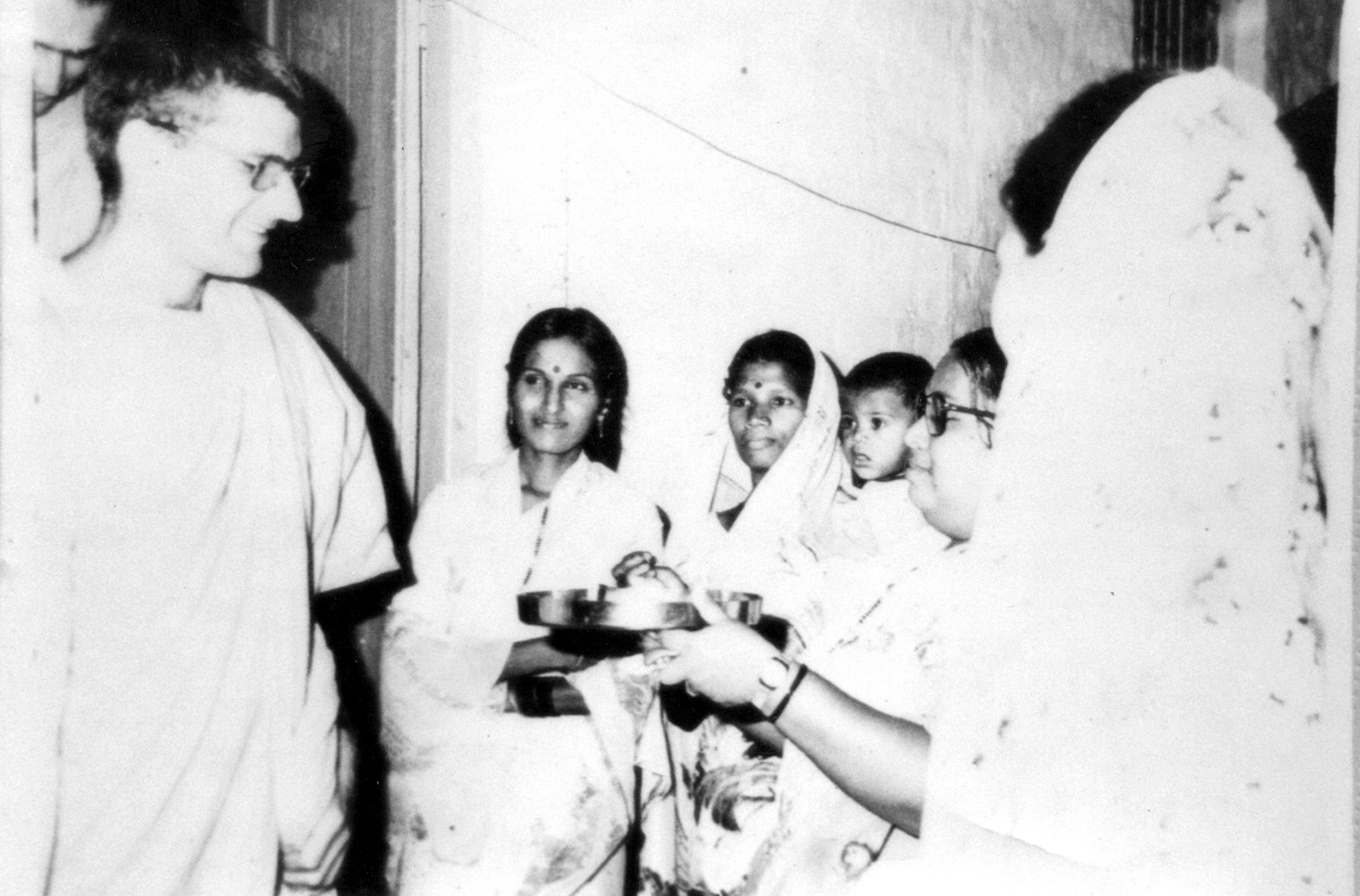 I can’t remember where this was. I’m just being welcomed by some women. How did you feel about this personally? About the way people looked up to you? Ummm… difficult. I mean, people were very positive and warm, and because I was a monk I was welcomed in any home. It was a very special feeling. At the same time you were sort of elevated, so you couldn’t get close to people in certain ways. So that I didn’t like. And then you know you’re always having to question, ‘Am I worthy of this respect?” It was very mixed and I still think back on those days; they were a very valuable part of my life and I don’t regret them at all. But yeah, in many other ways I was very glad to develop deeper friendships when I stopped being a monk. Level friendships, as it were. 