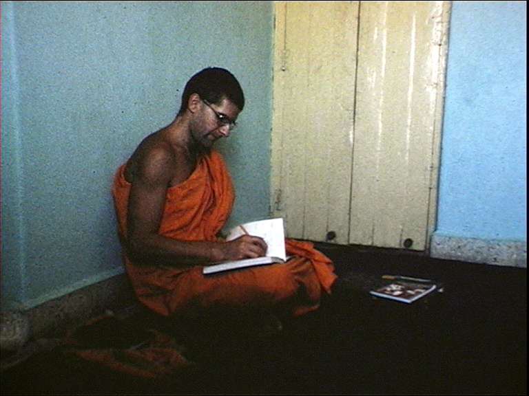 I became a monk when I was in England. My teacher Sangharakshita talked to me about becoming an Anagarika, which is a sort of freelance monk. If you’re a proper monk you take 220 vows or something; you can’t handle money, you can’t do this, this and this. It makes it very difficult to actually do anything. So I thought well, let me become a monk just for that period. I think it did sort of enhance my visit to the Buddhist holy spaces. 