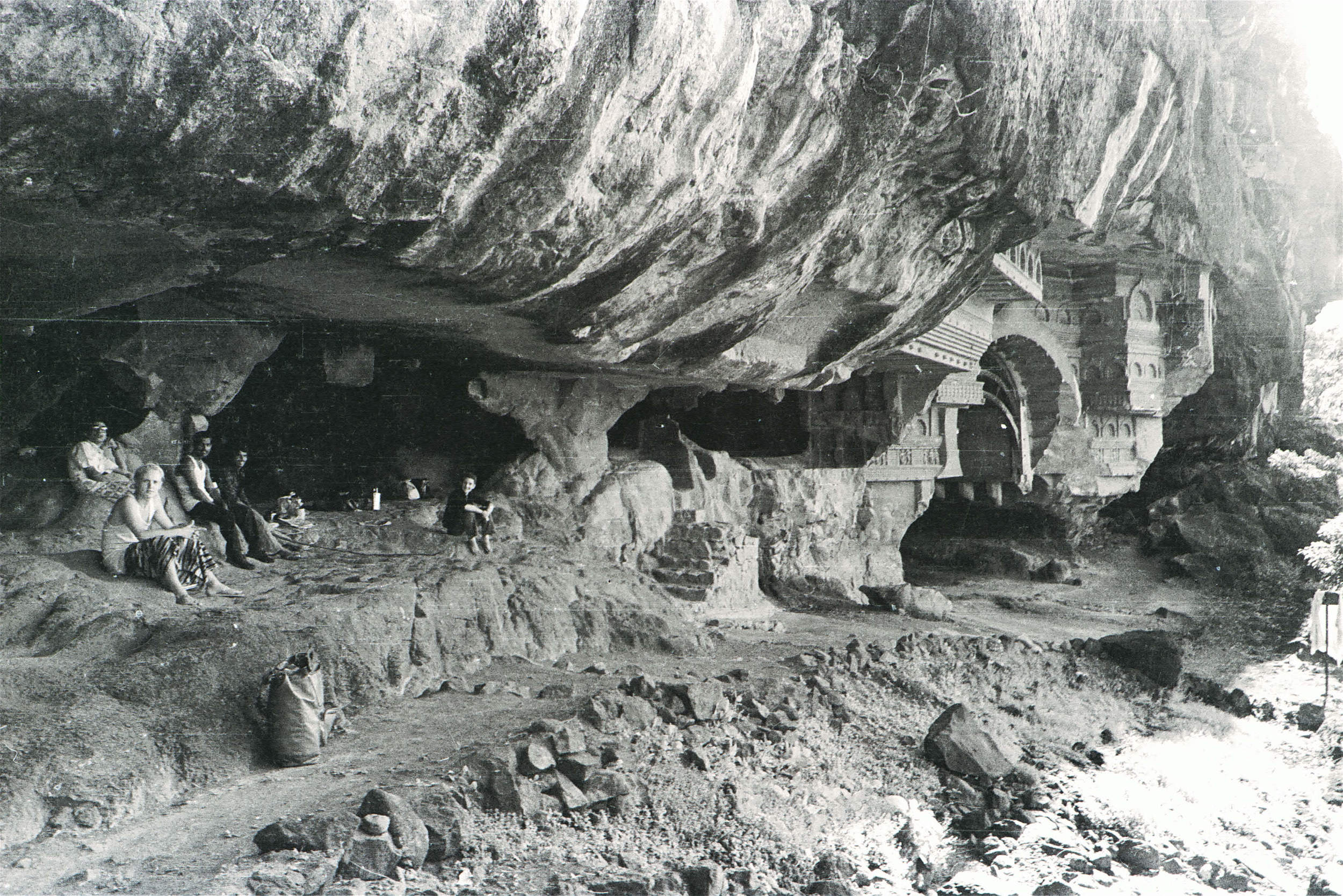 They were indeed caves. Caves were excavated from the top down, and usually the people who did it really knew what they were doing, but here the caves were all cracked up half-way down, it’s as if they’d hit a wrong strain of rock. We stayed there the night, and came back the next day. 