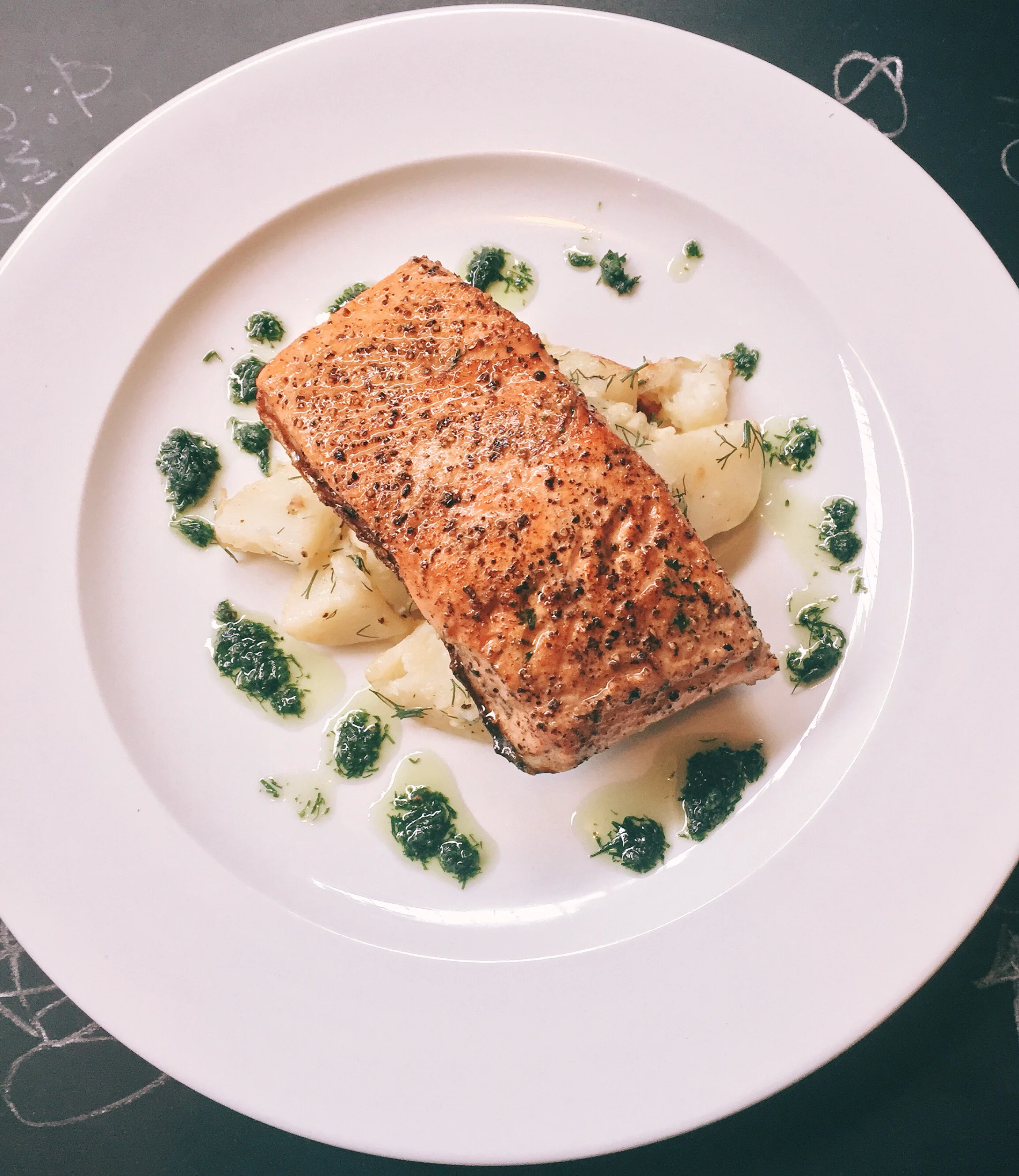 Peppered Pan Fried Salmon