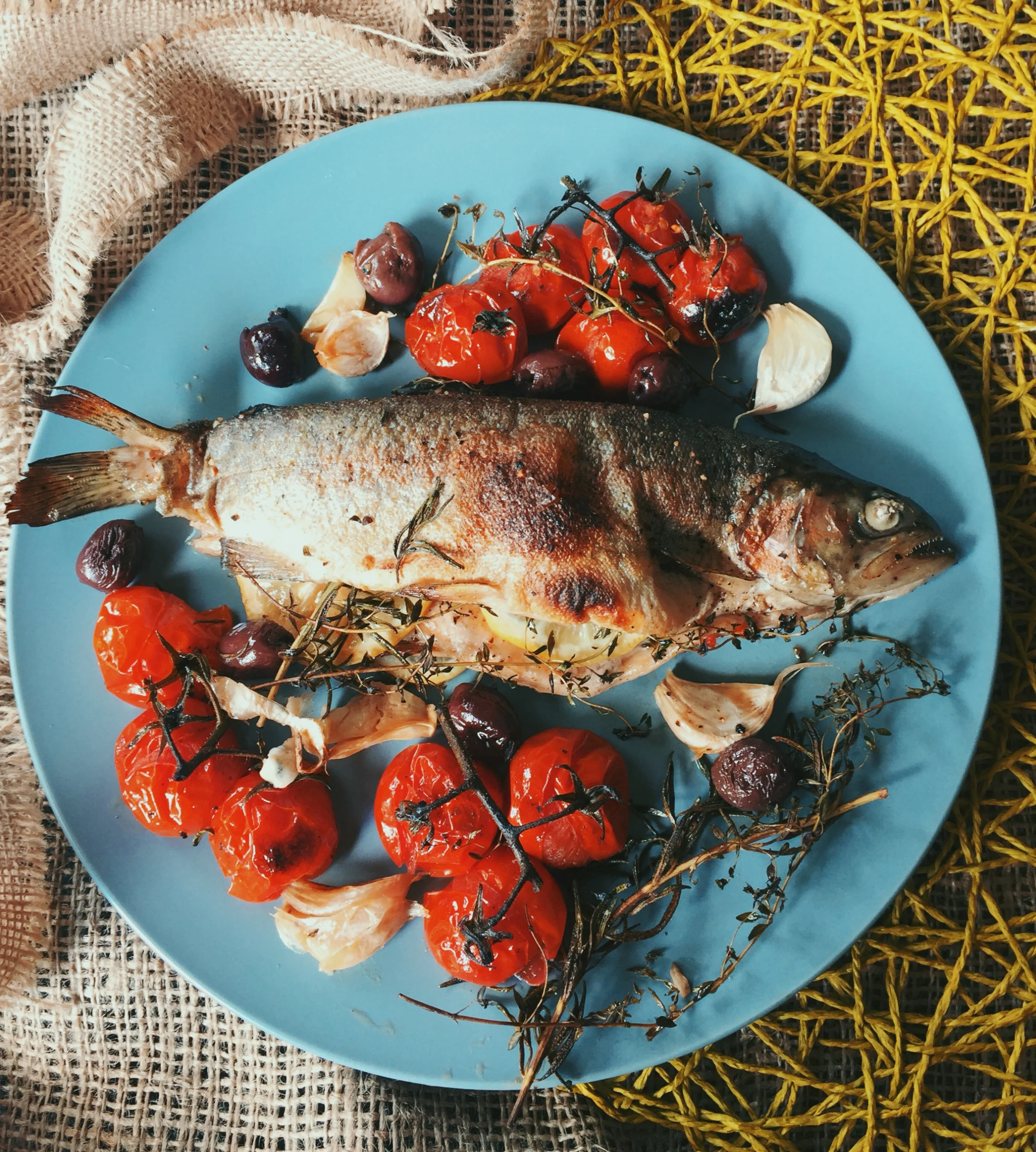 Tomato, Garlic &amp; Olive Baked Trout 