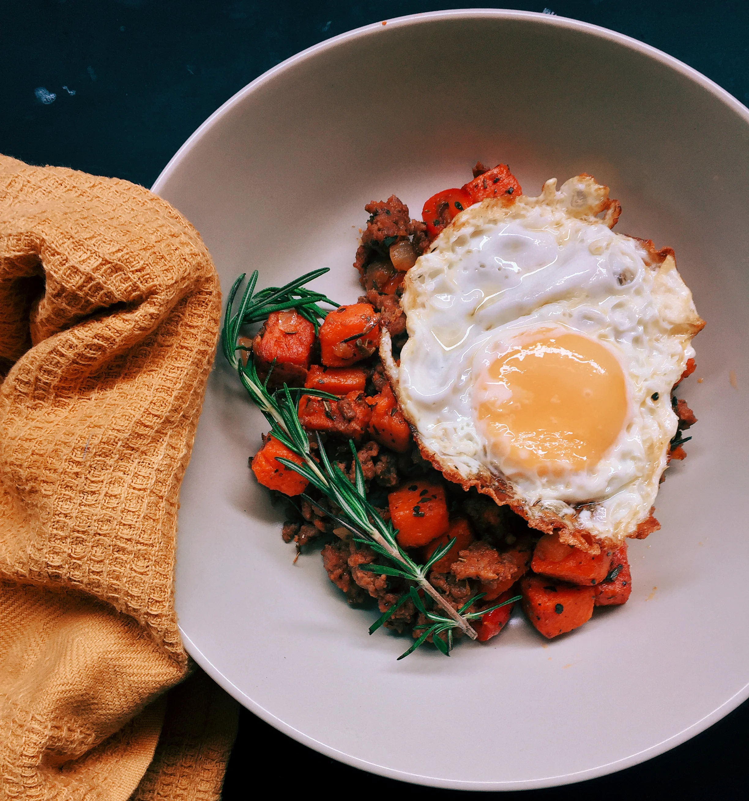 Sweet Potato & Ground Beef Hash