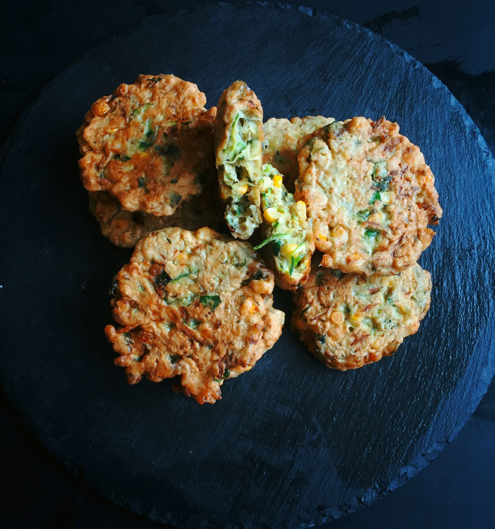 Sweet Corn &amp; Baby marrow Fritters 