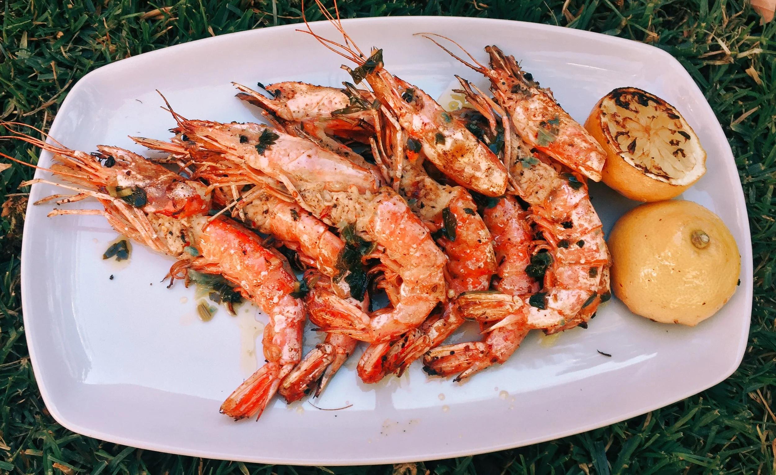 Grilled Lemon & Chili Prawns 