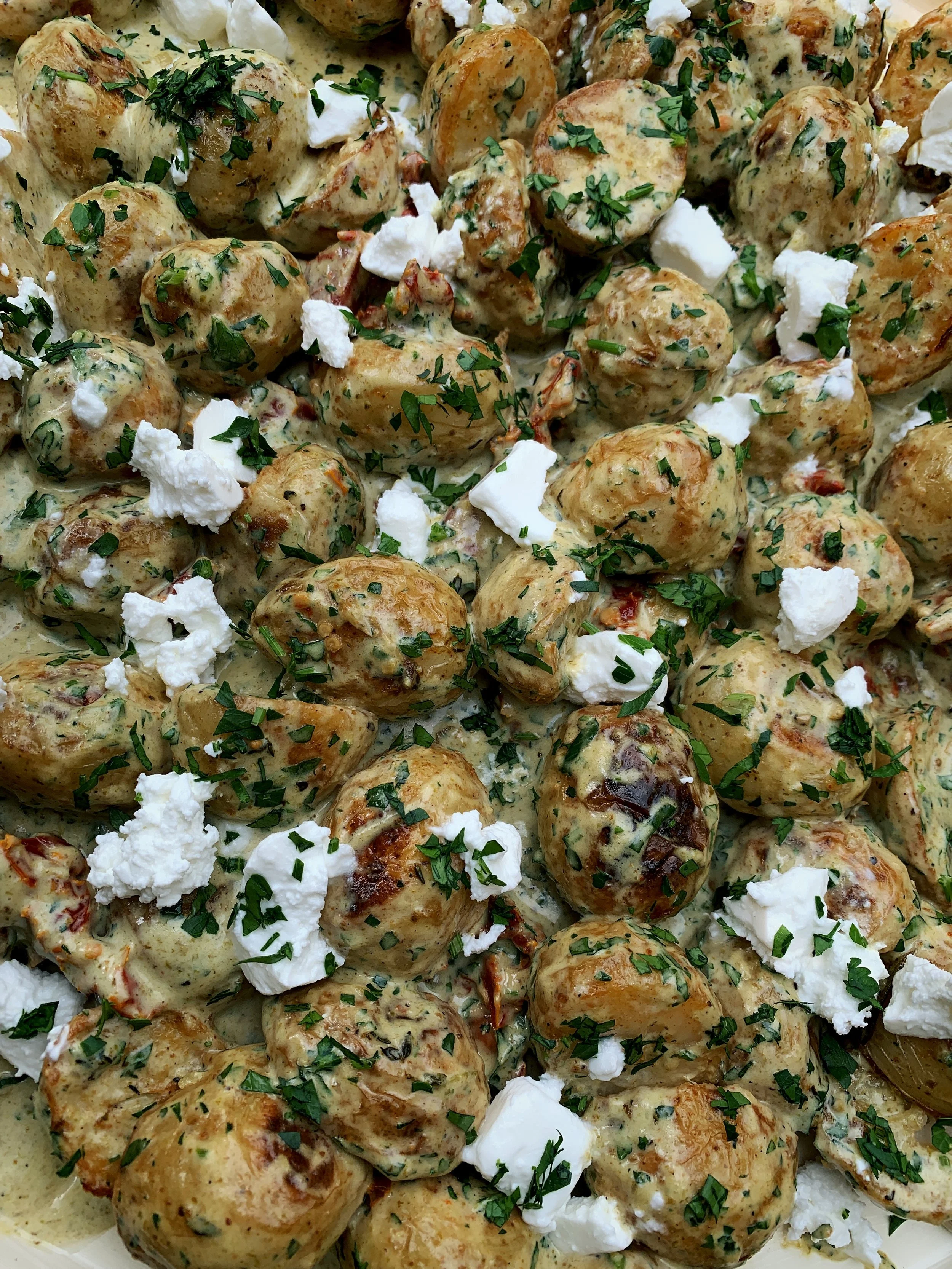 Roasted Potato Salad with Sundried Tomatoes &amp; Feta 