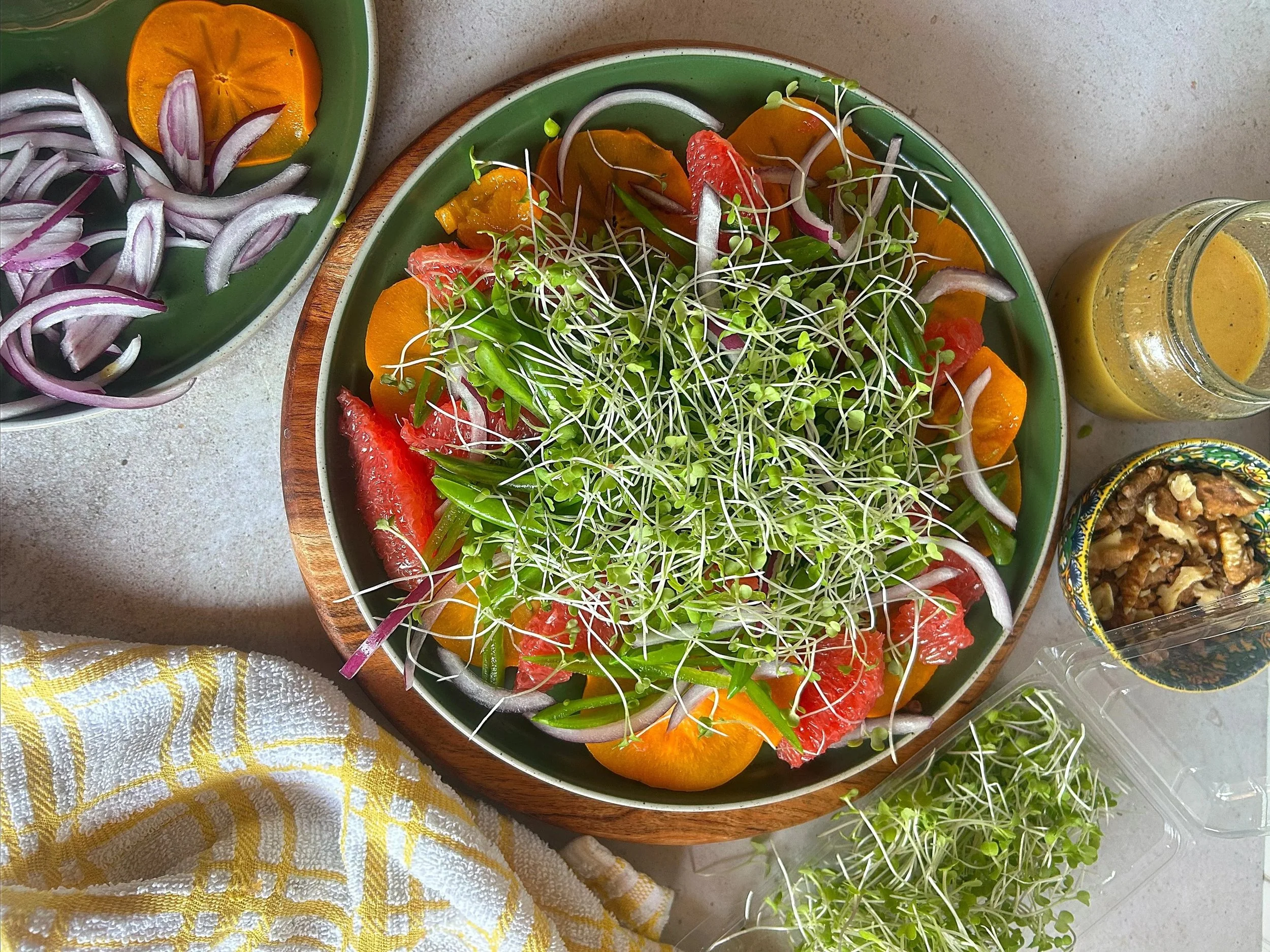 Perssimon, Grapefruit & Sugar Snap Salad