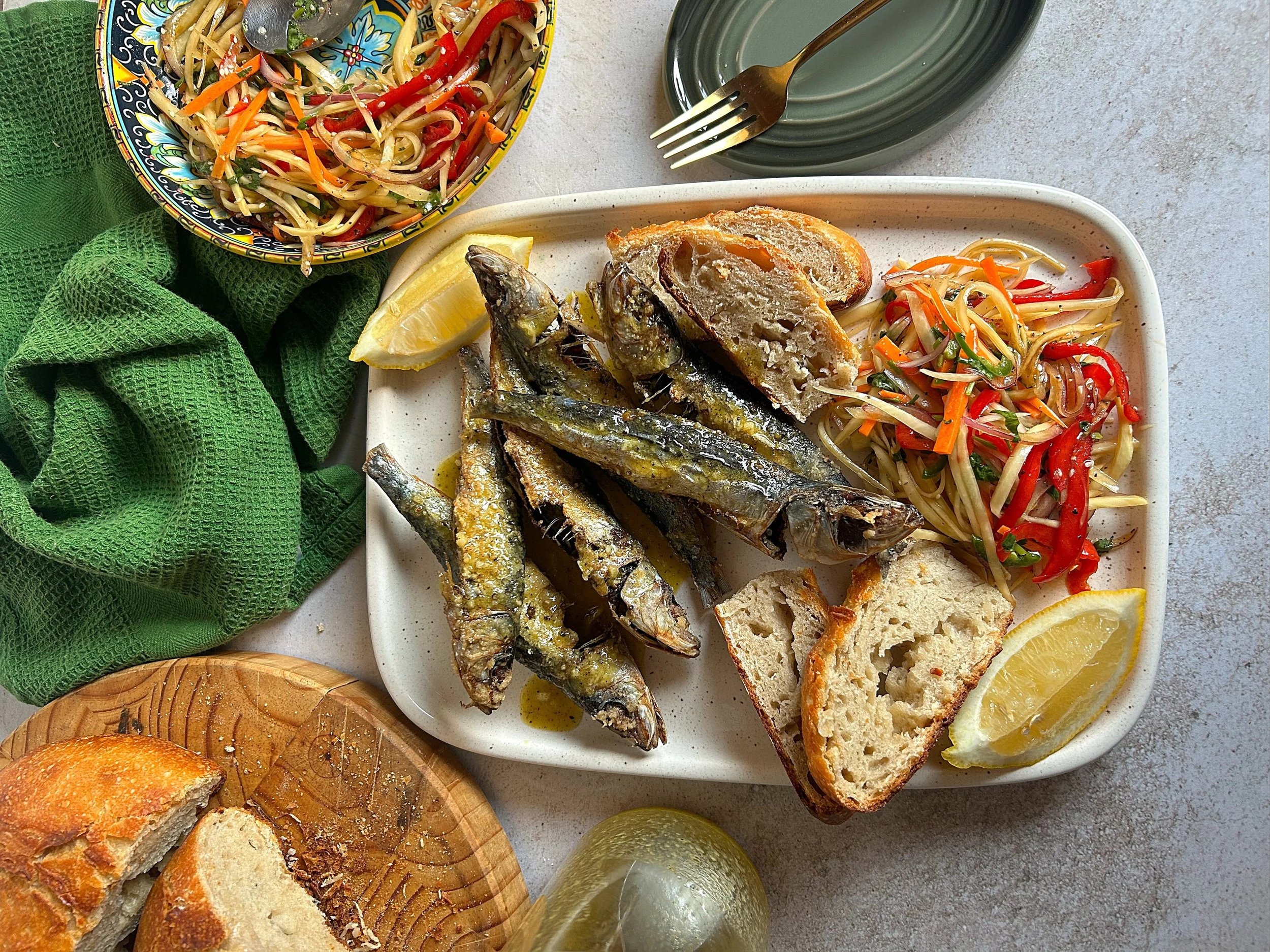 Crispy Fried Sardines With Zesty Lemon Dressing 