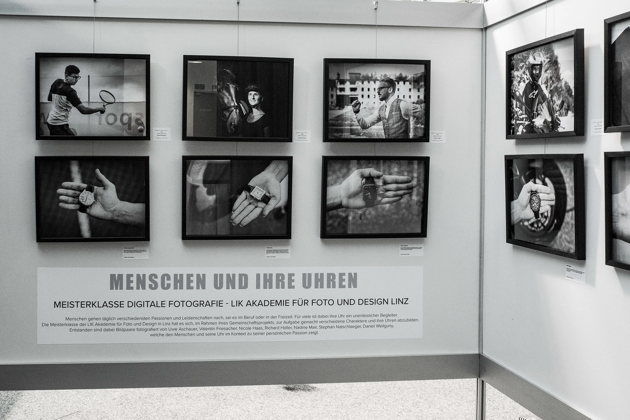 Fotos: Uwe Aschauer, Valentin Friesacher, Nicole Haas, Richard Haller, Nadine Mair, Stephan Natschlaeger, Daniel Weilguny sind die Absolventinnen der LIK Meisterklasse