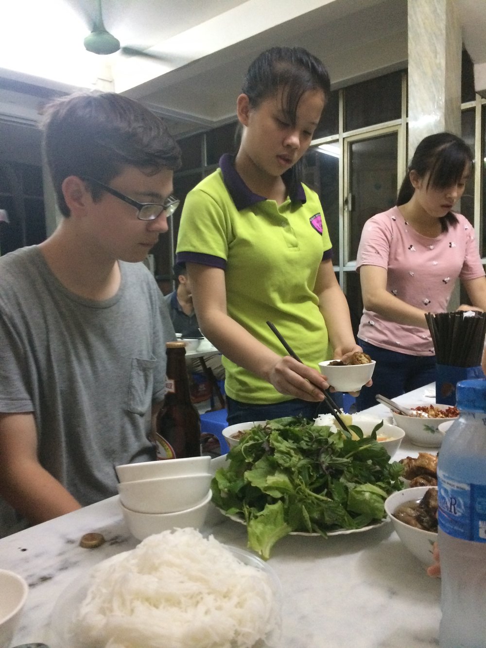 Bun cha, luckily our waitress taught us how it worked.