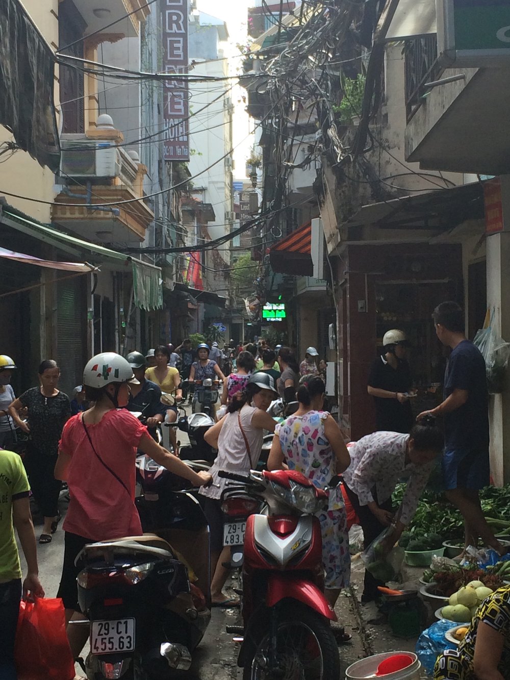 Market alley in Hanoi