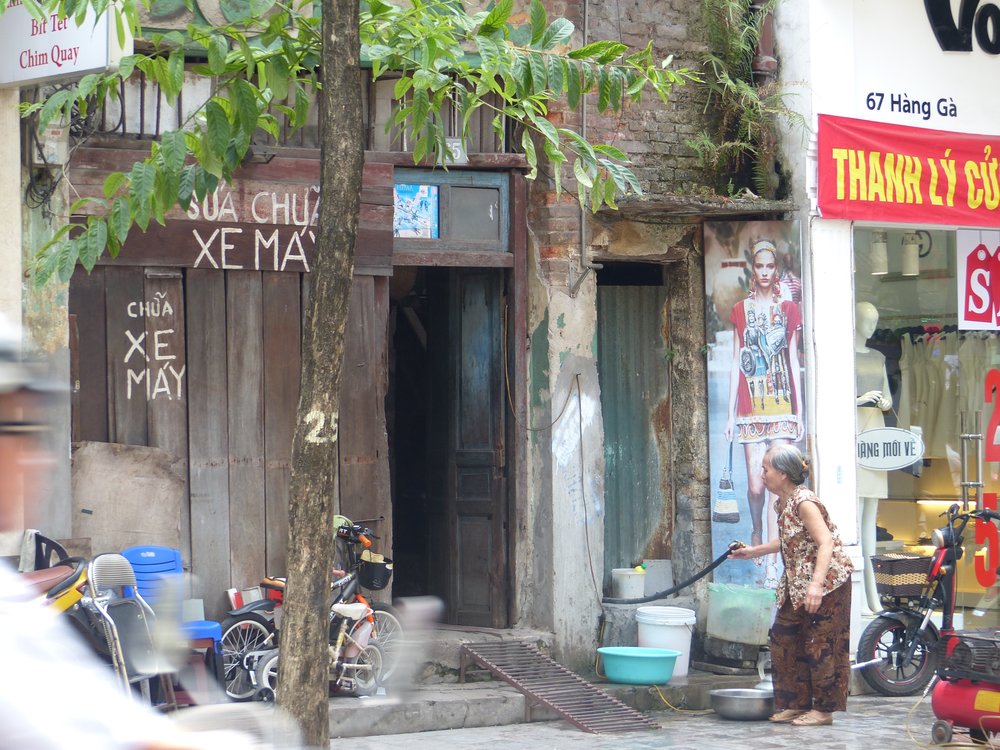 Hanoi scene, with scooter ramp