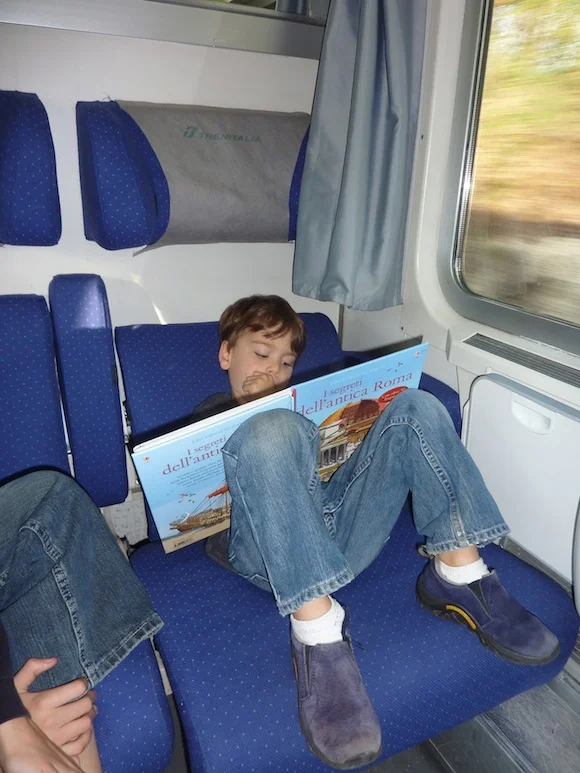On the Train to Rome, italy