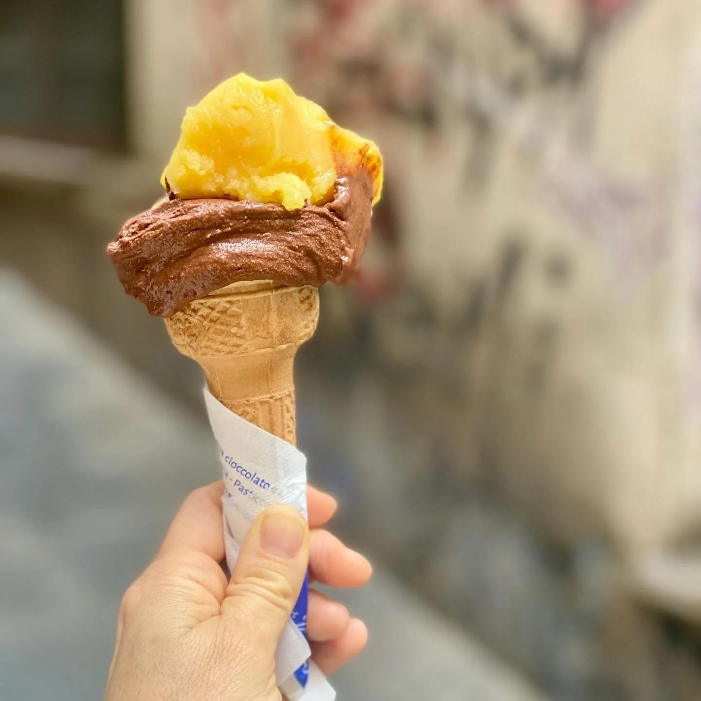 It is a truth universally acknowledged that a person in possession of a spoon must be in want of gelato. 🍨
This chocolate-and-passionfruit duet from Genova sang like angels on a sugar high&mdash;if you squint, you might just see the halo.
And speaki