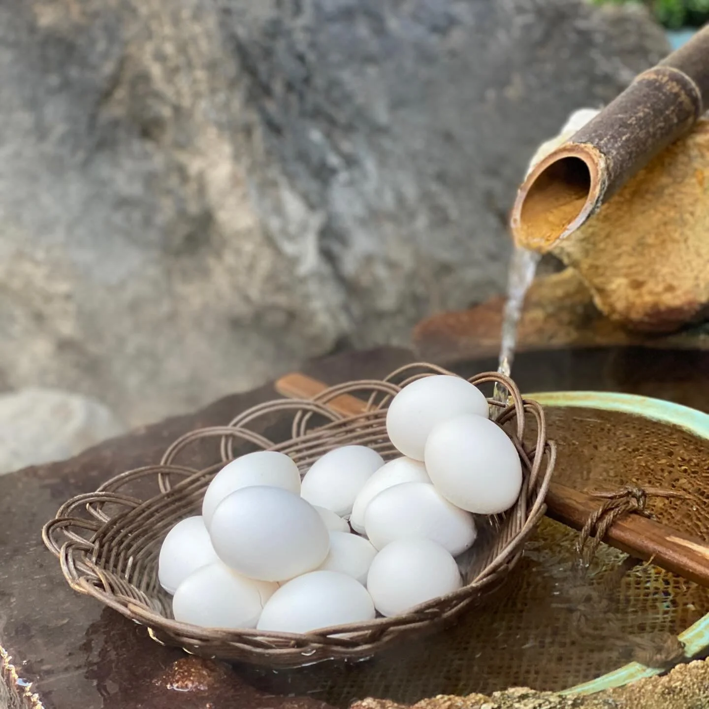 Arrived at Shibu Onsen, a hot springs town where you can buy eggs cooked in the hot springs water. More importantly, a stay gets you a key to the nine public bathhouses. You can buy a towel for a few dollars that you stamp at each of the nine bathhou