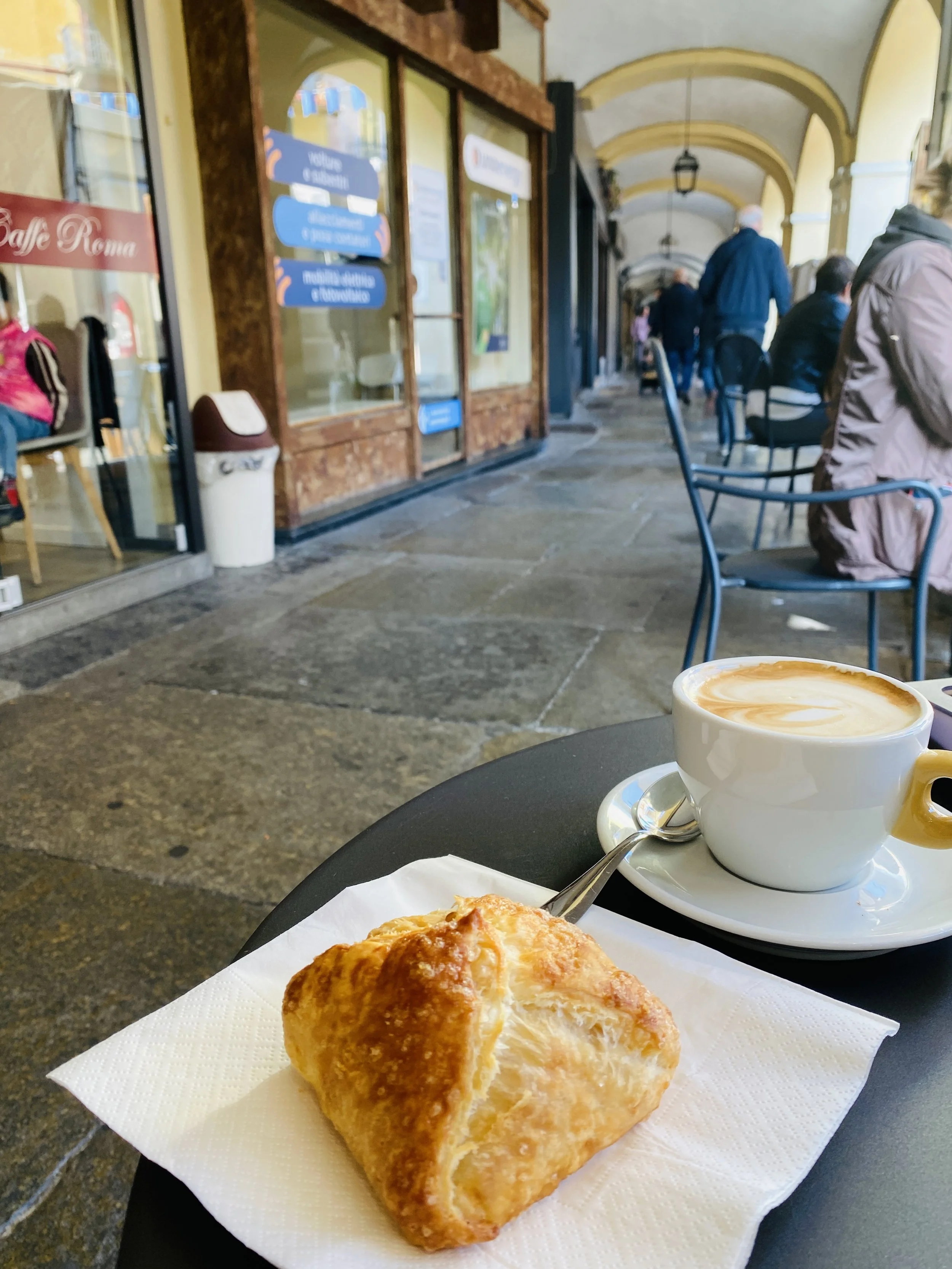 breakfast in Saluzzo, an off the beaten path Italian small town