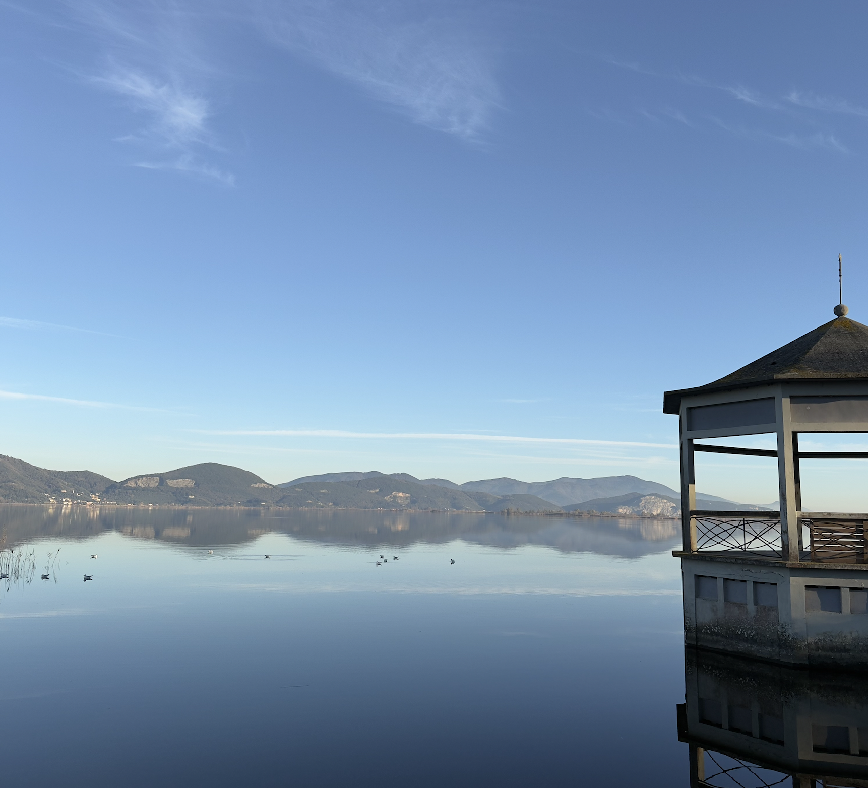 View of lake massaciuccoli in an undiscovered area of Tuscany