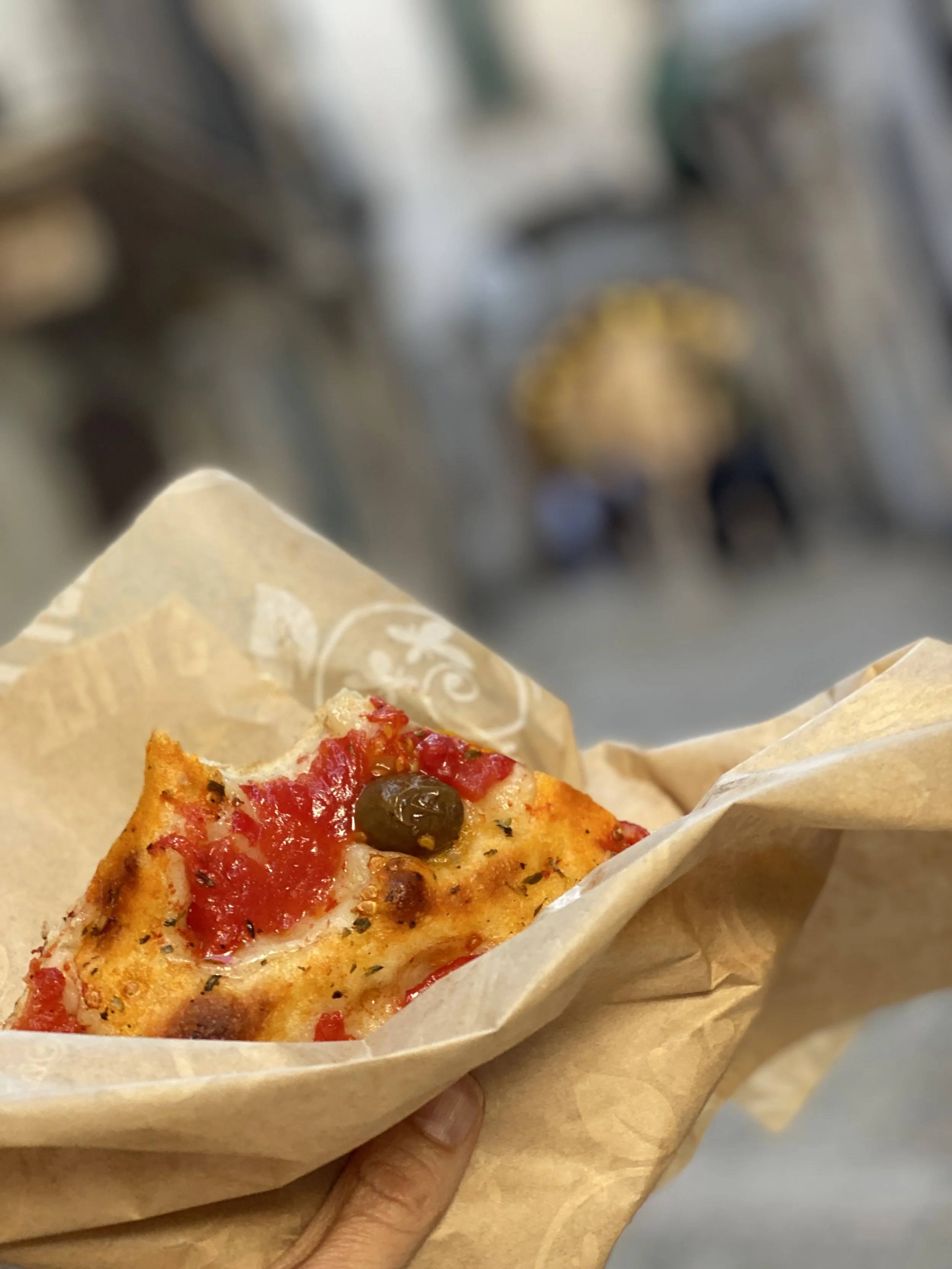 what to eat in Bari includes this focaccia from panificio santa rita