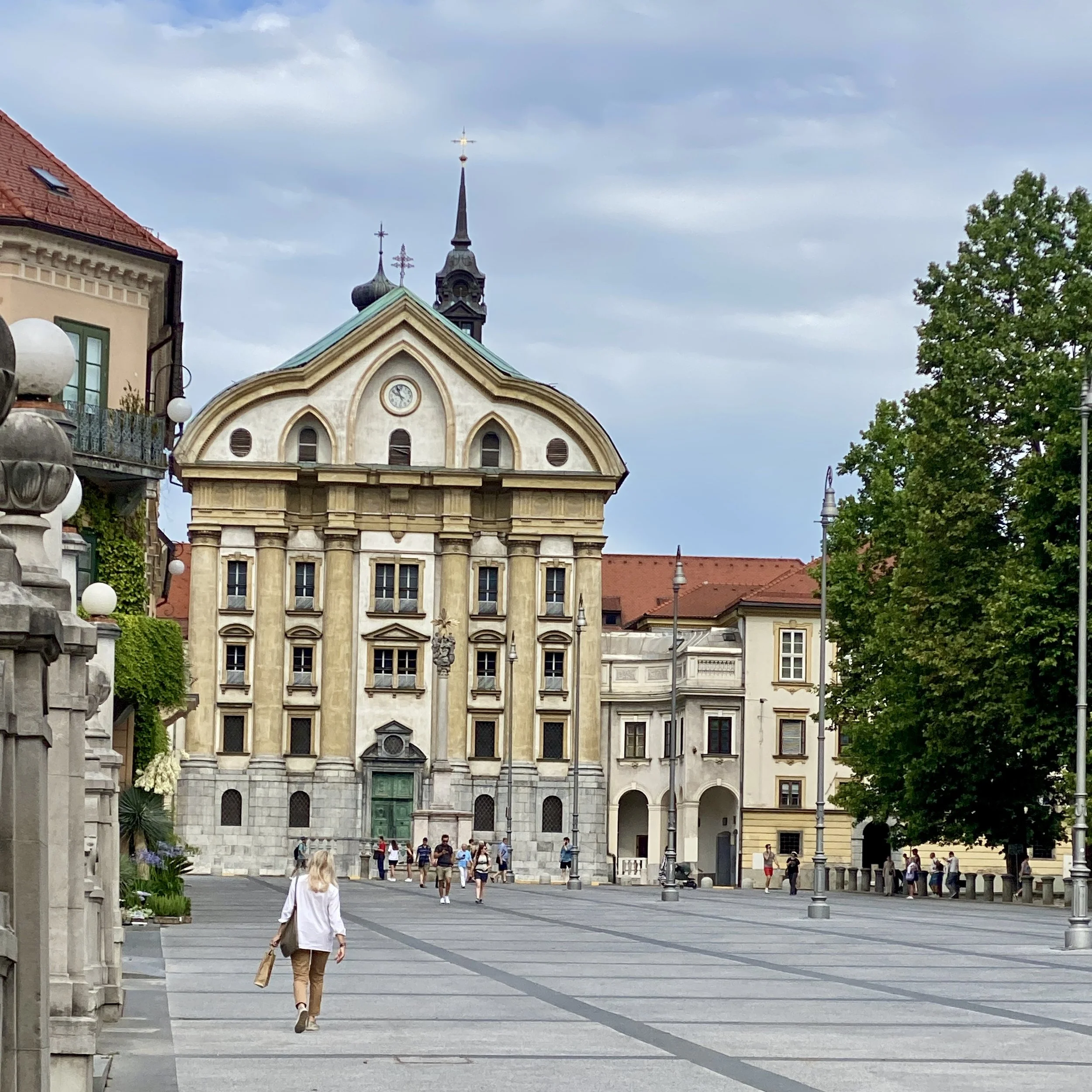 view of historic square in ljubljana, slovenia
