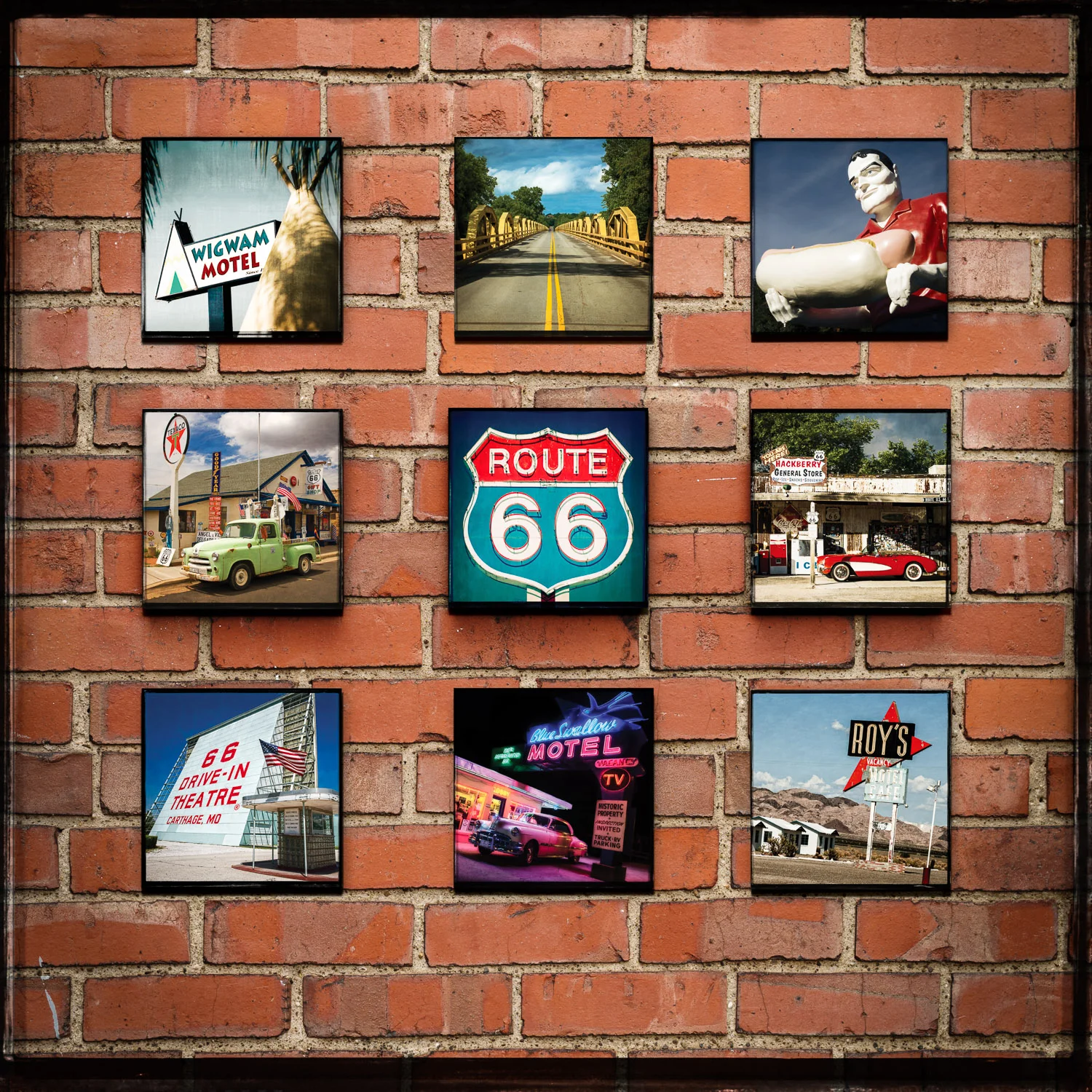 Pics On Route 66 Wood Panel Print Display 3