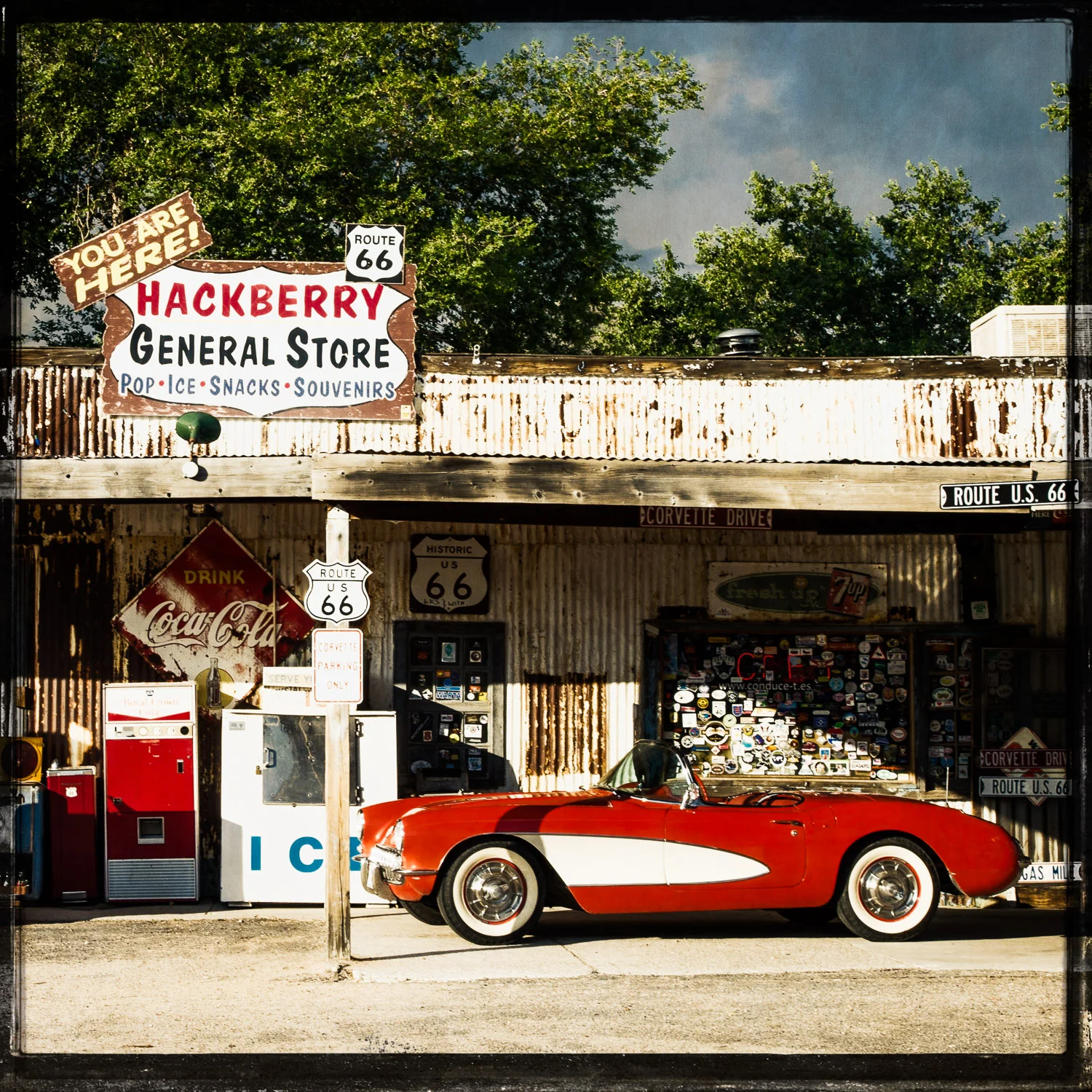 1957 Corvette at The Hackberry General Store